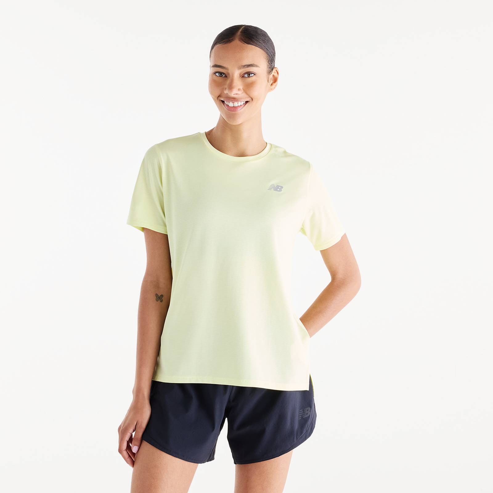 New Balance W New Balance Short Sleeve Regular Fit Damen, gelb, Grösse: XS