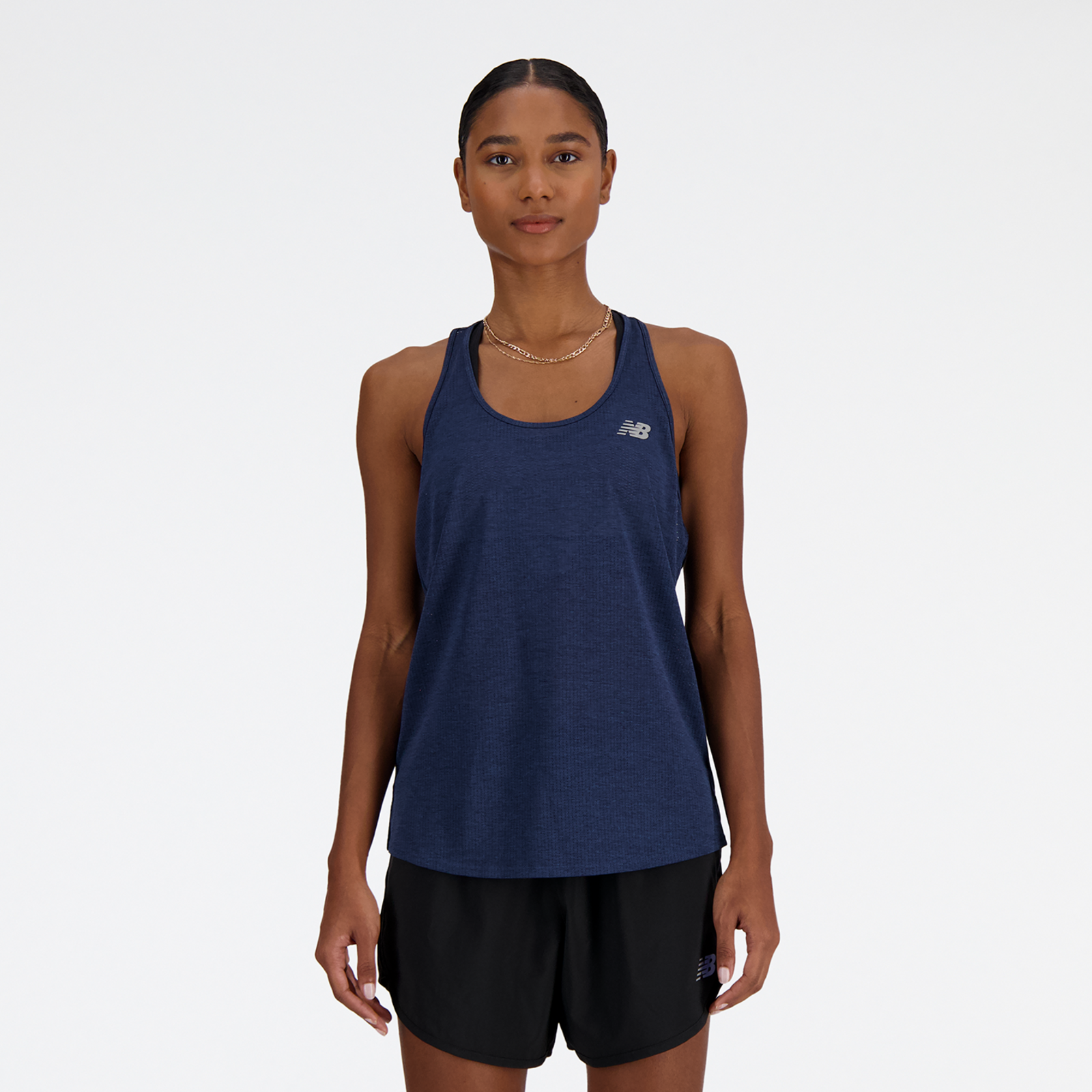New Balance W NB Athletics Tank Athletic Fit Damen, nb navy heather, Grösse: XL
