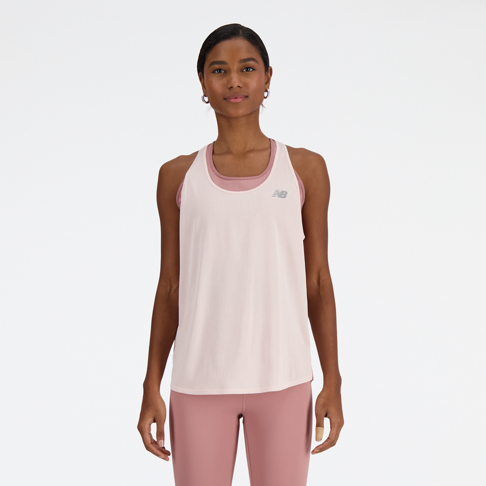 New Balance W NB Athletics Tank Athletic Fit Damen, quartz pink heather, Grösse: XL