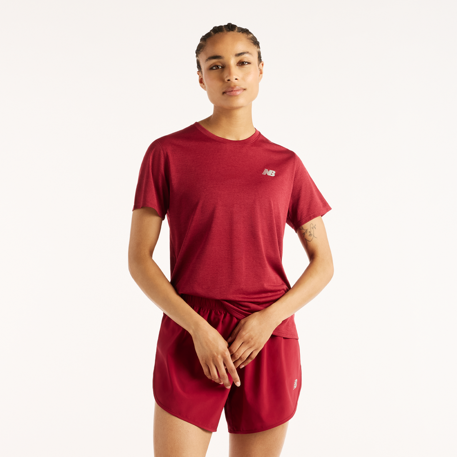 New Balance New Balance W NB Athletics Short Sleeve Damen, rot, Grösse: XL Regular Fit Damen, rot, Grösse: XL