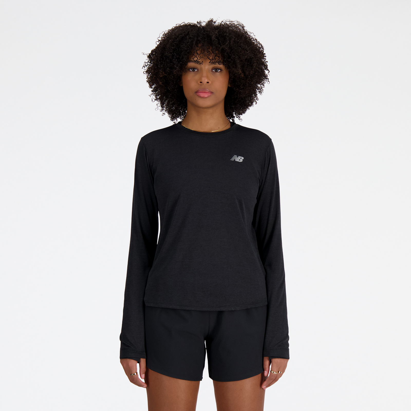 New Balance W NB Athletics Long Sleeve Regular Fit Damen, schwarz, Grösse: XL