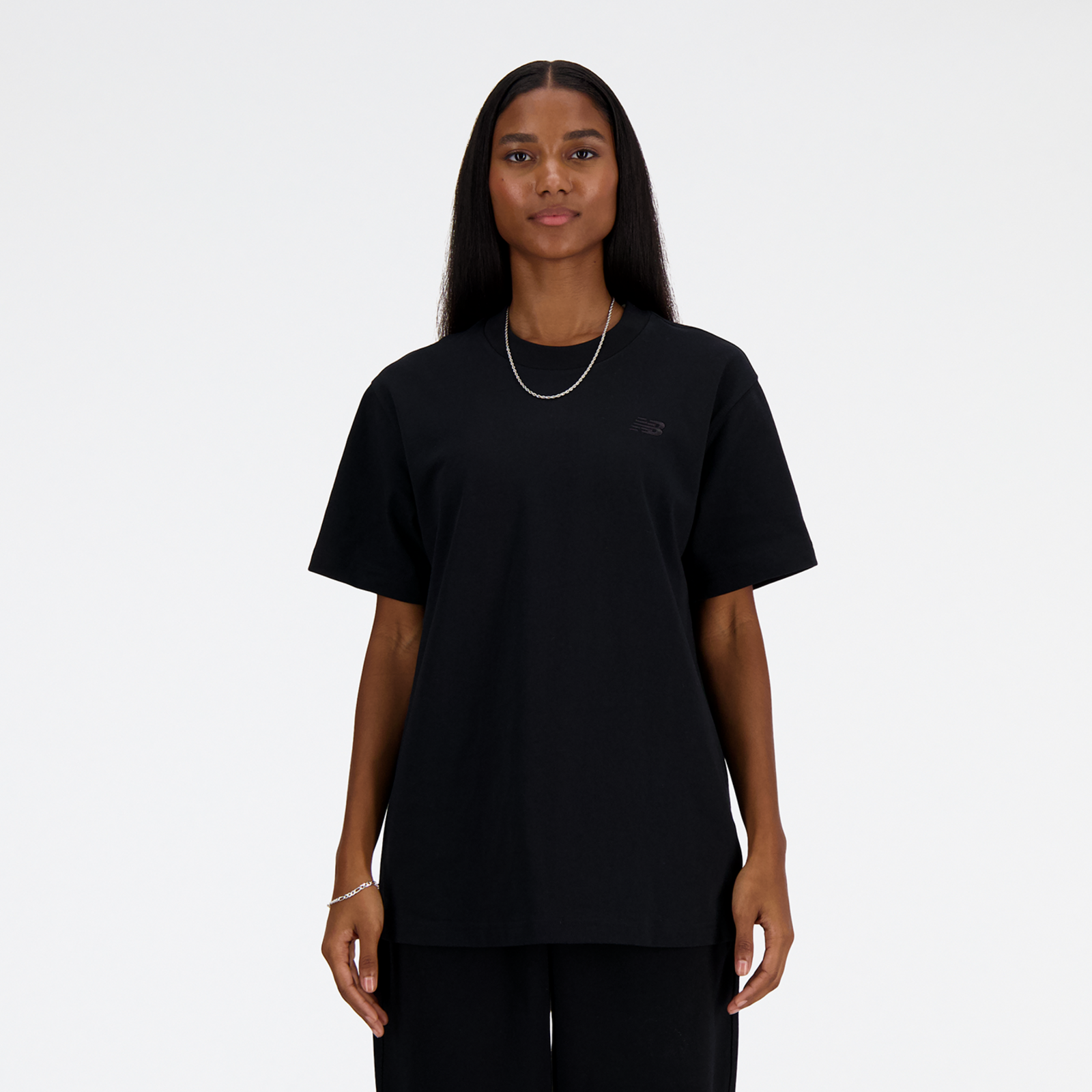 New Balance W NB Athletics Jersey T-Shirt Relaxed Fit Damen, black, Grösse: XL