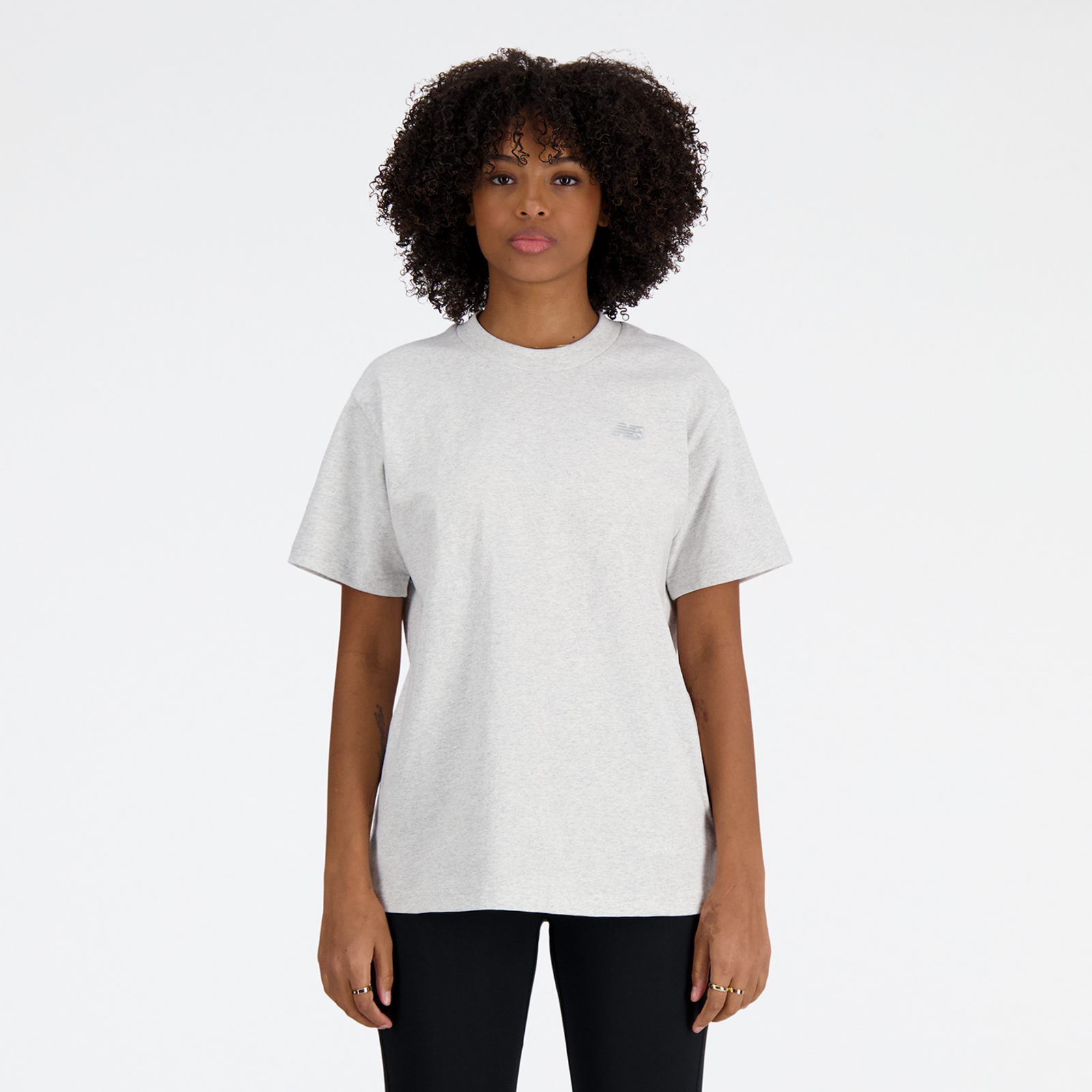 New Balance W NB Athletics Jersey T-Shirt Relaxed Fit Damen, ash heather, Grösse: XL