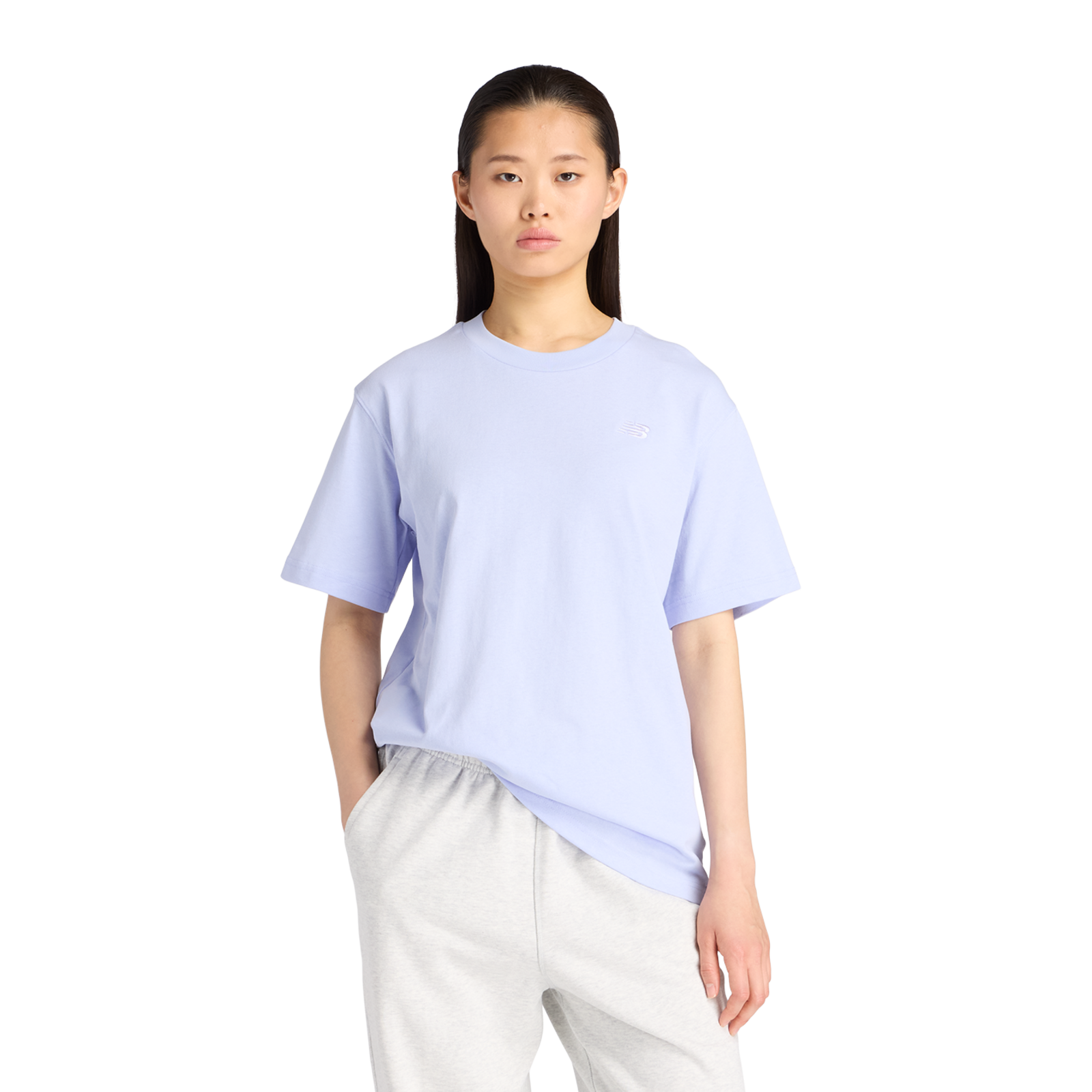 New Balance W NB Athletics Jersey T-Shirt Relaxed Fit Damen, violett, Grösse: M