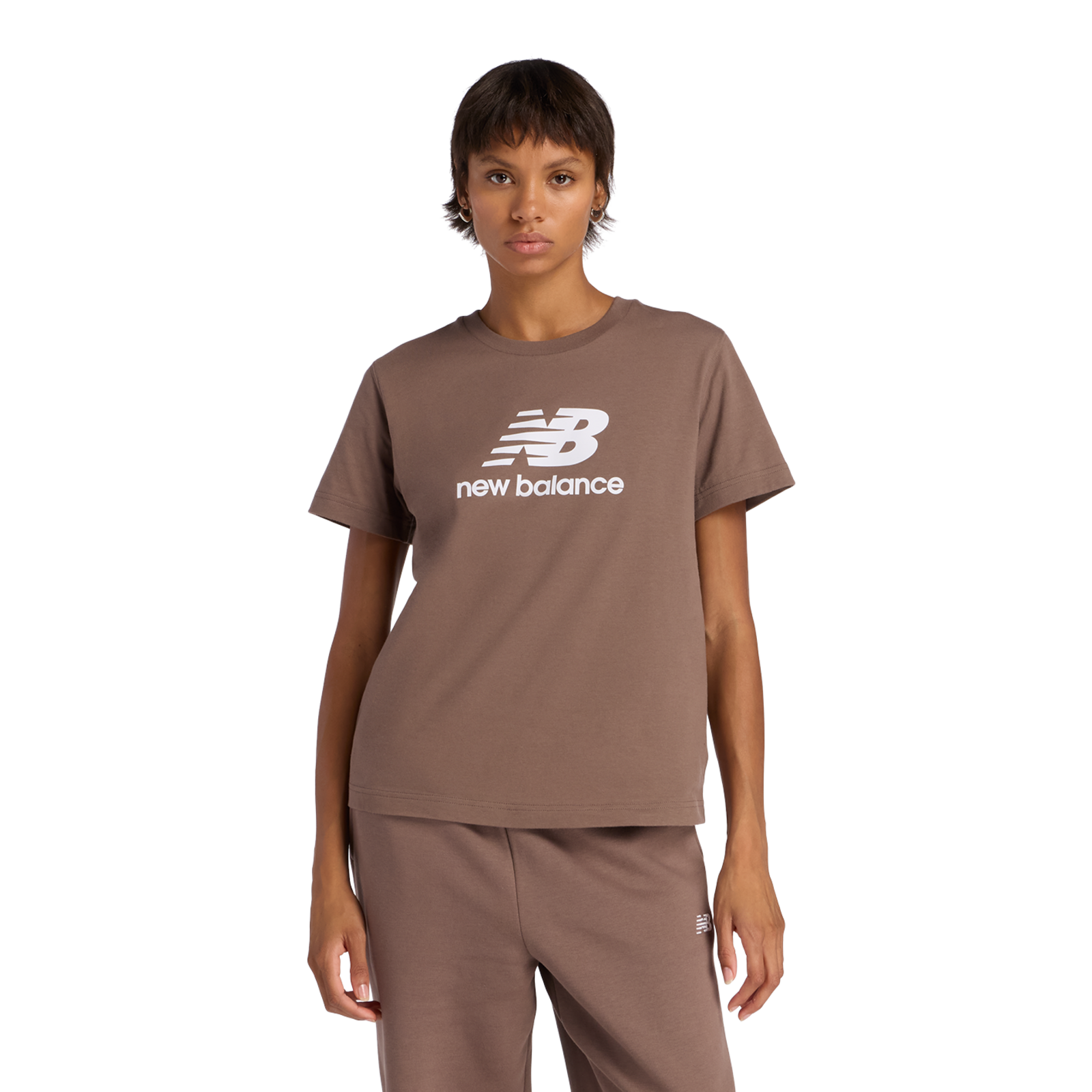 New Balance W Sport Essentials Jersey Logo T-Shirt Regular Fit Damen, cortado, Grösse: L