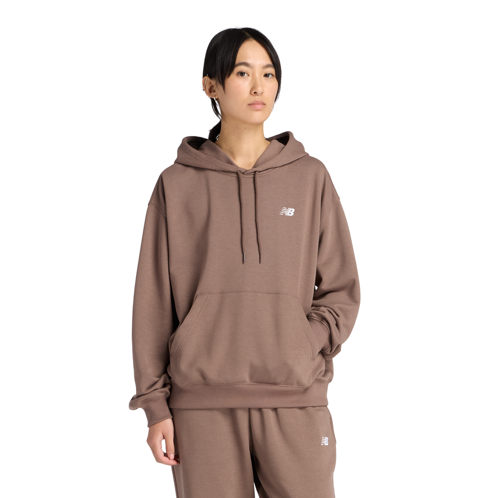 New Balance W Sport Essentials French Terry Small Logo Hoodie Oversized Fit Damen, cortado, Grösse: XL