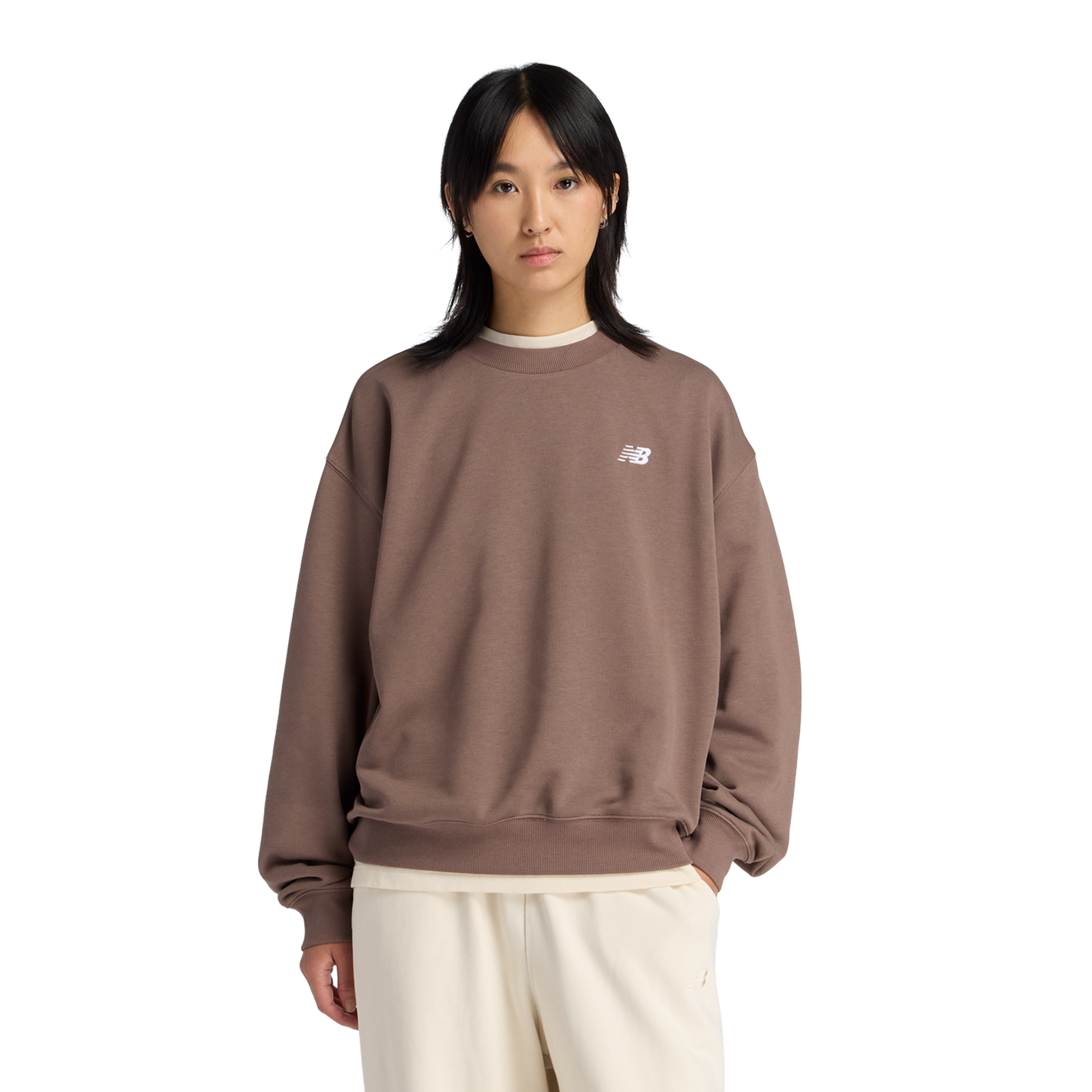 New Balance W Sport Essentials French Terry Small Logo Crew Oversized Fit Damen, cortado, Grösse: XL