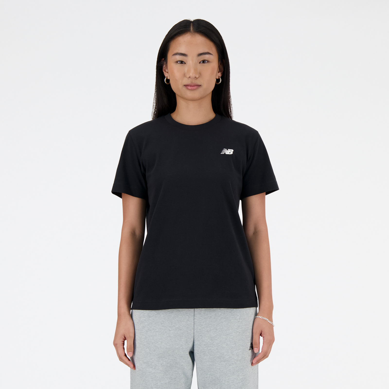 New Balance New Balance W New Balance Jersey Small Logo T-Shirt Damen, schwarz, Grösse: XL Regular Fit Damen, schwarz, Grösse: XL
