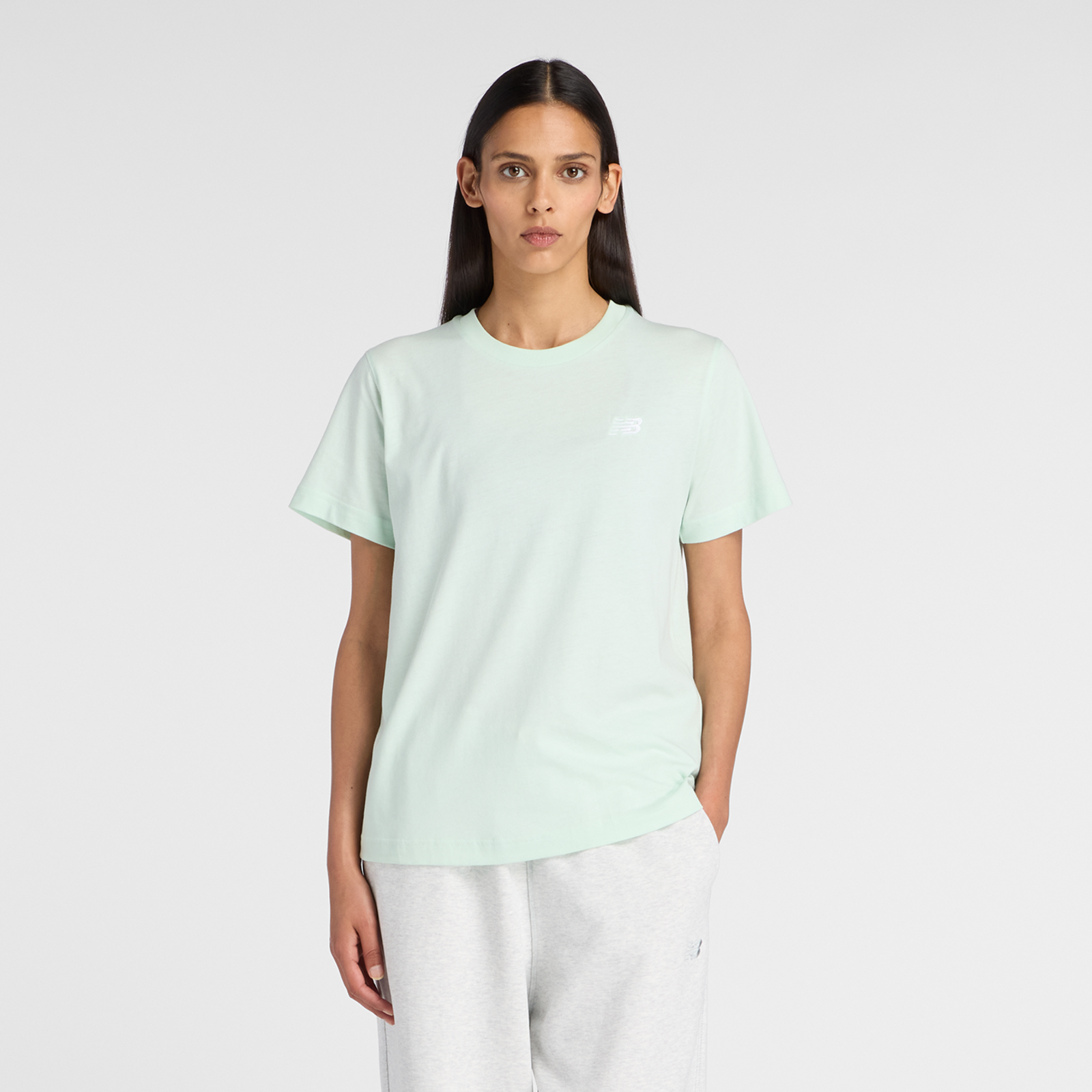 New Balance New Balance W New Balance Jersey Small Logo T-Shirt Damen, grün, Grösse: XL Regular Fit Damen, grün, Grösse: XL