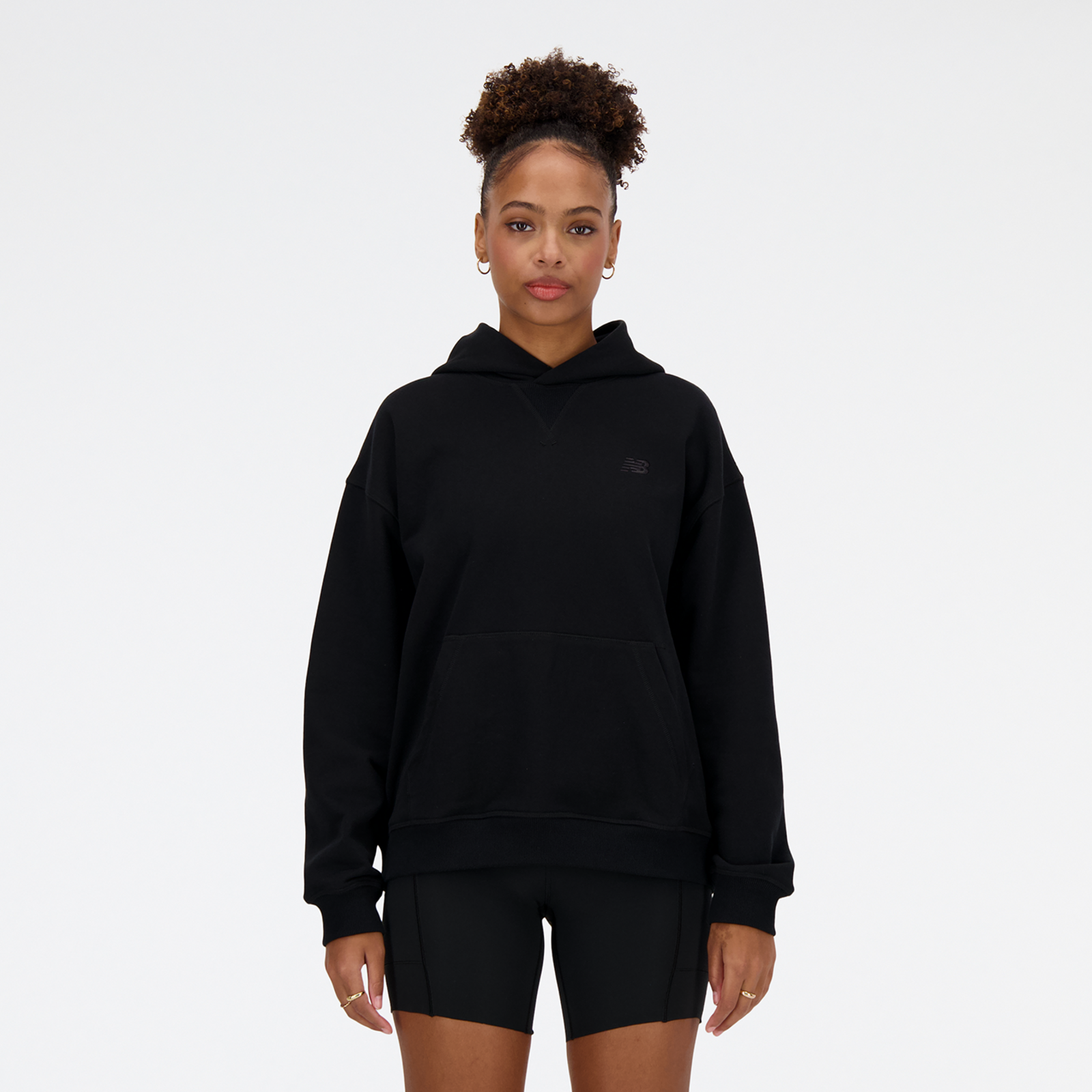 New Balance New Balance W NB Athletics French Terry Hoodie Damen, schwarz, Grösse: XS Oversized Fit Damen, schwarz, Grösse: XS