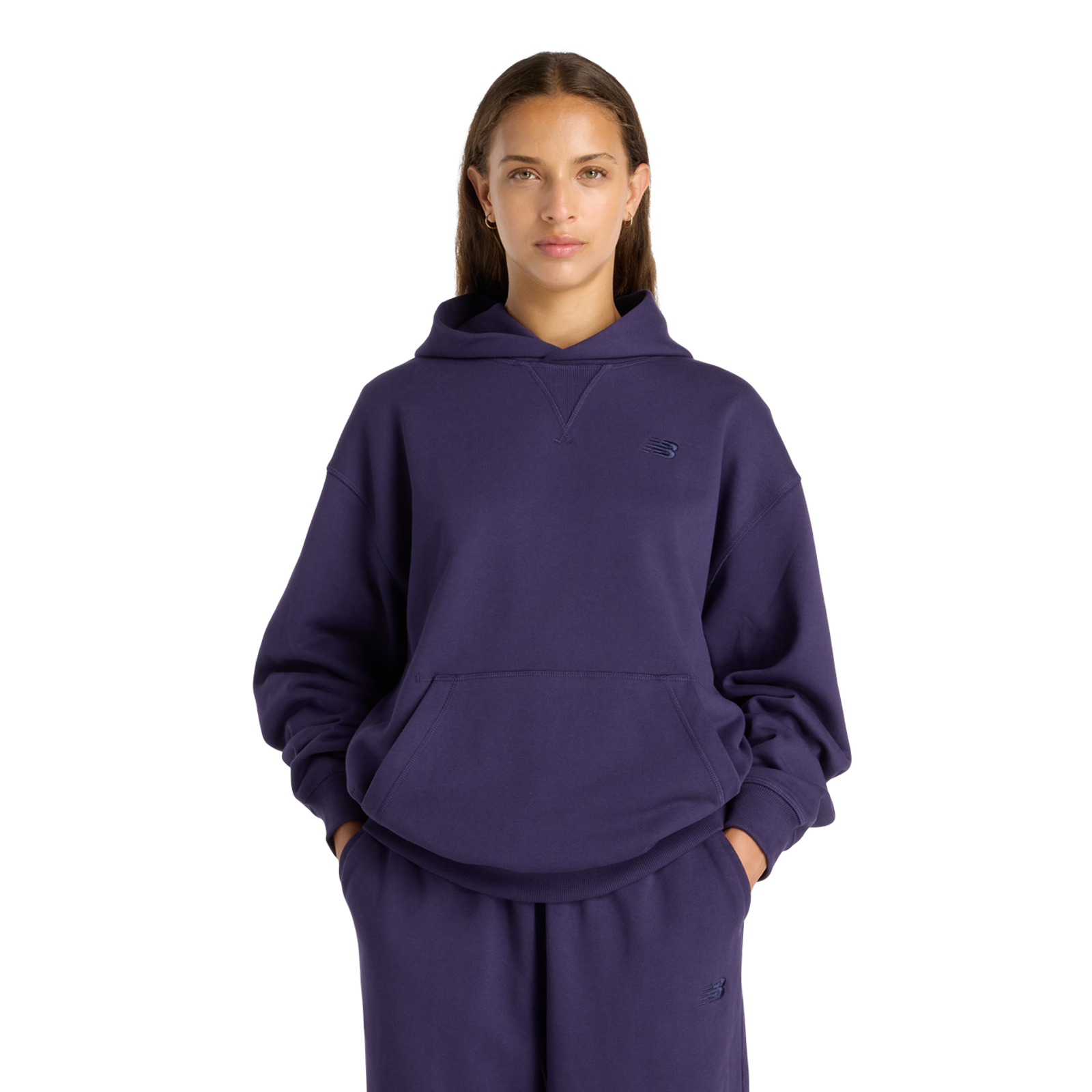 New Balance W NB Athletics French Terry Hoodie Oversized Fit Damen, boysenberry, Grösse: M