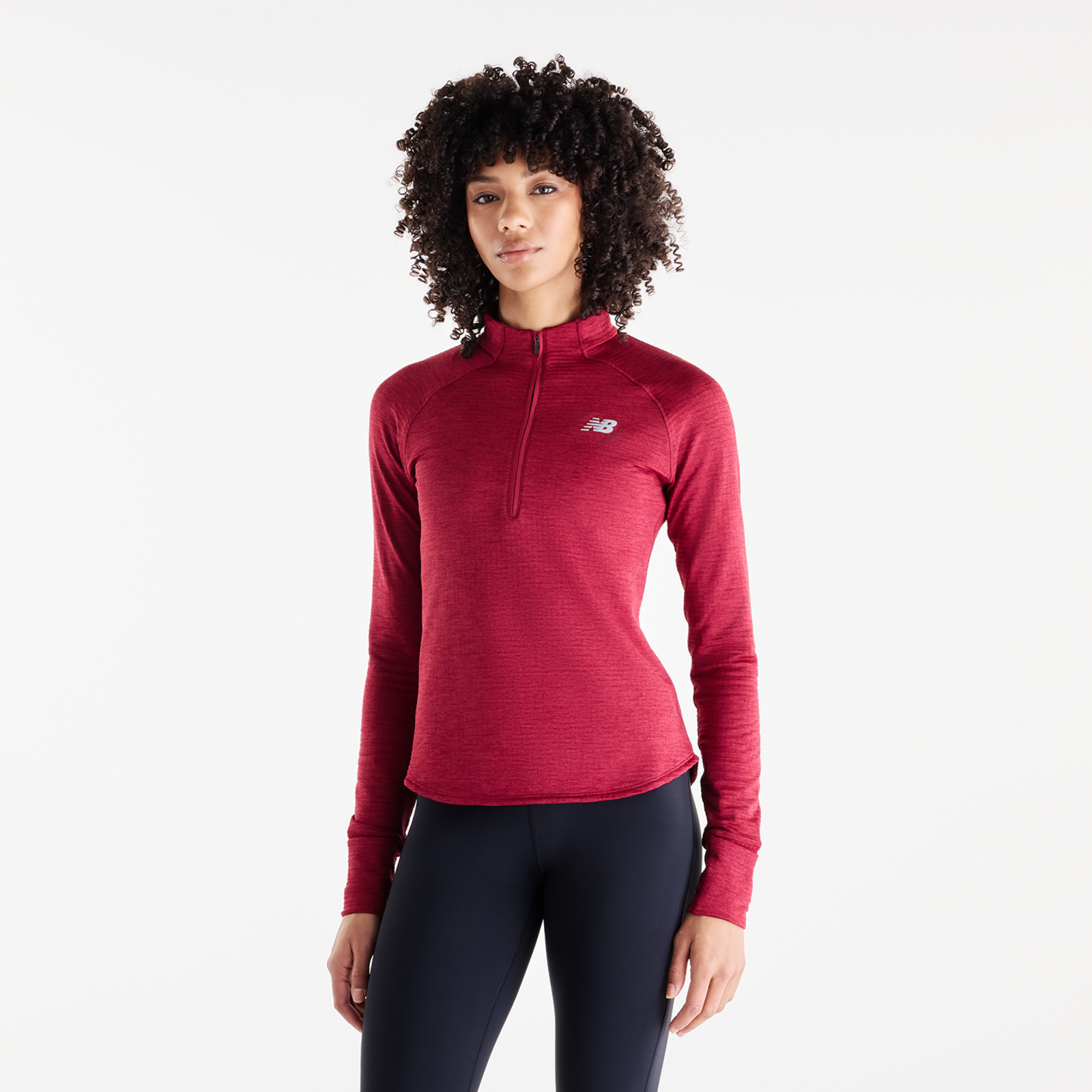 Image of New Balance New Balance W Athletics Heat Grid Half Zip Damen, rot, Grösse: L Slim Fit Damen, rot, Grösse: L