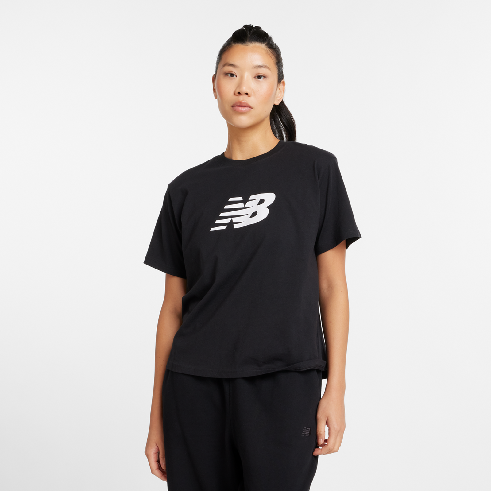 New Balance New Balance W Sport Jersey Relaxed Logo T-Shirt Damen, schwarz, Grösse: XL Relaxed Fit Damen, schwarz, Grösse: XL