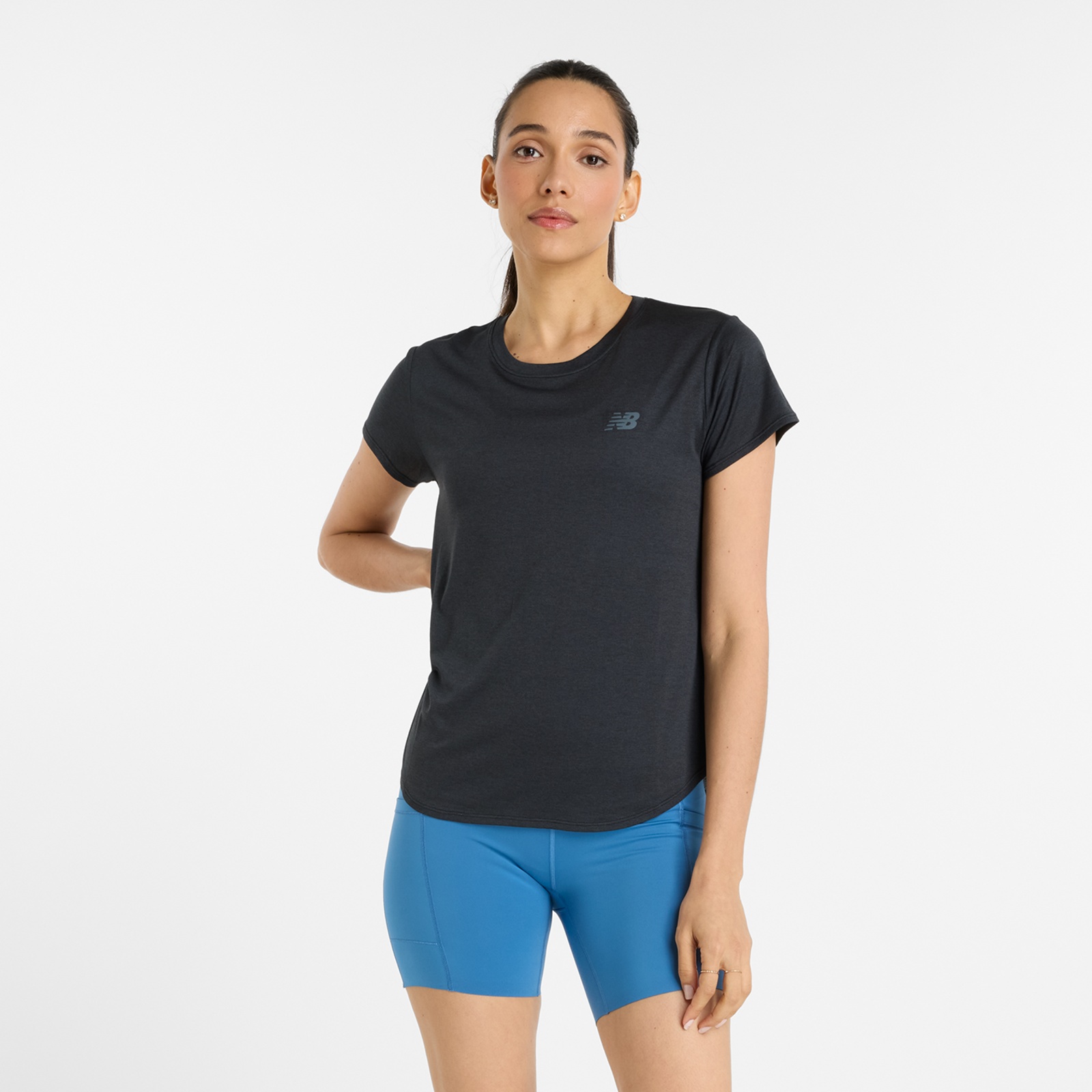 Image of New Balance New Balance W Sport Core Heather T-Shirt Damen, schwarz, Grösse: L Regular Fit Damen, schwarz, Grösse: L