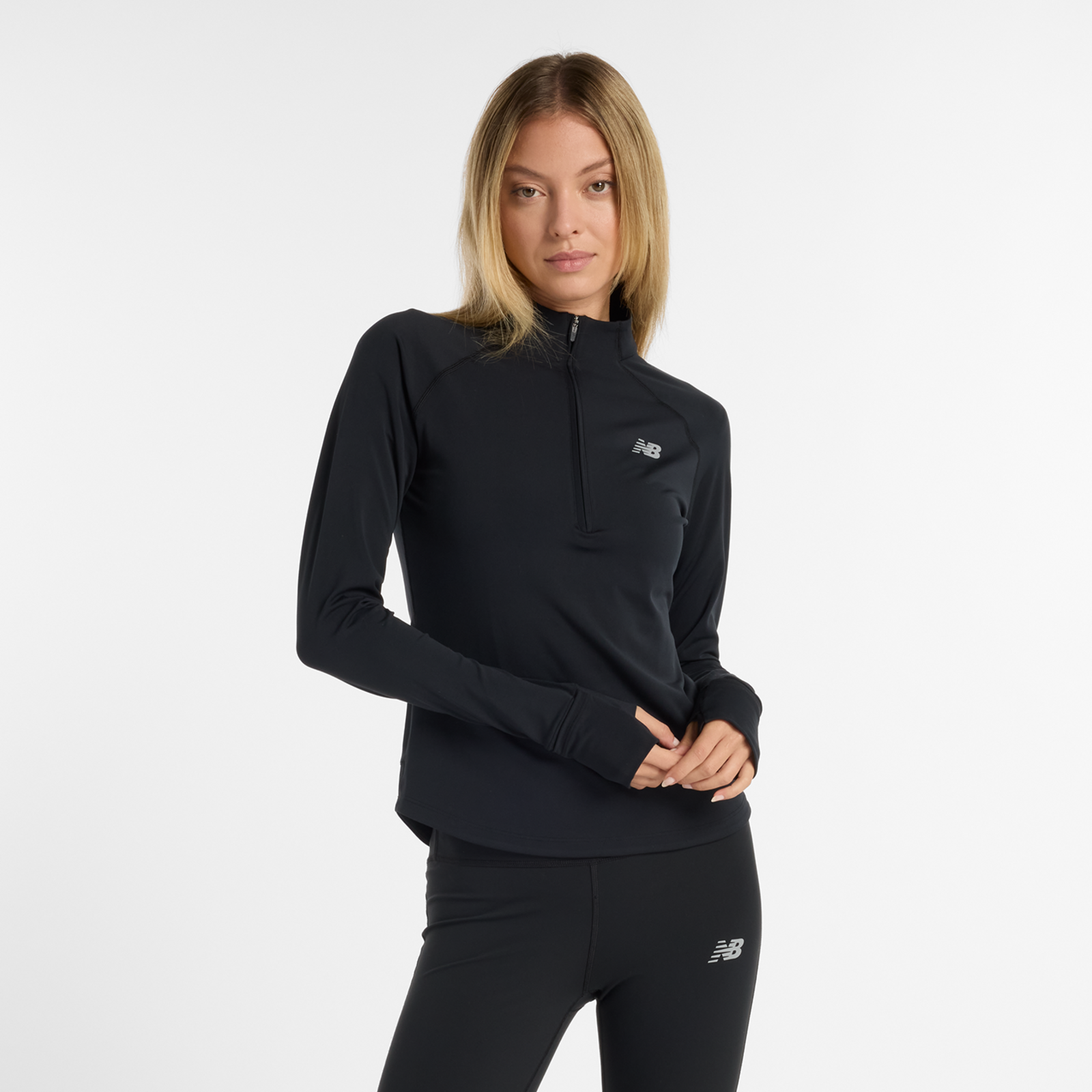 New Balance NB Harmony Half Zip Slim Fit Damen, black, Grösse: M