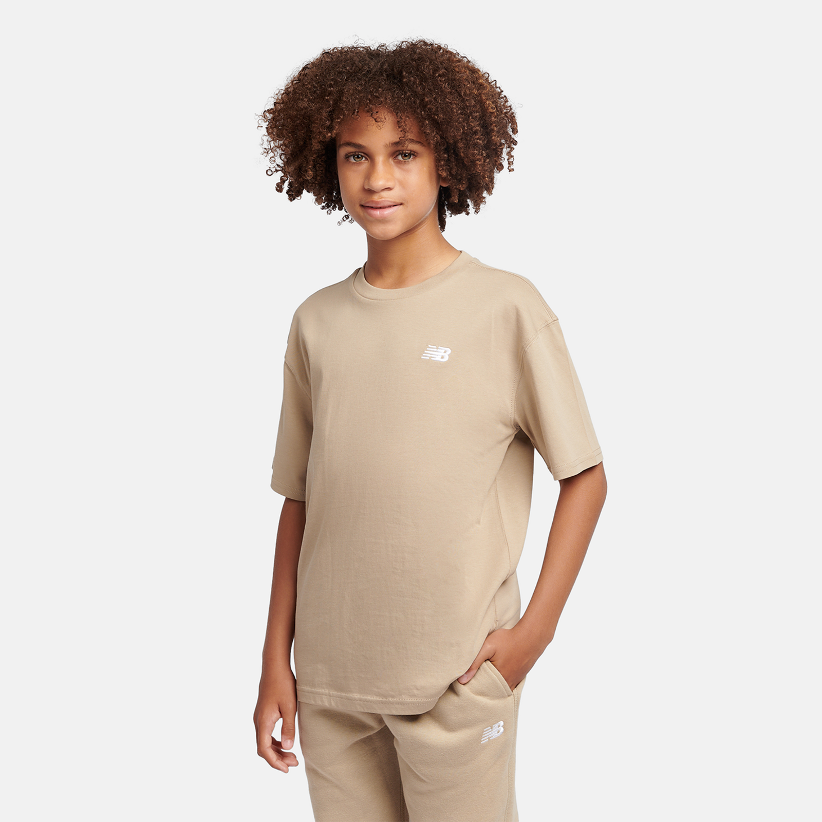 New Balance B New Balance Jersey Small Logo Tee  Jungen, beige, Grösse: 12-13 Years