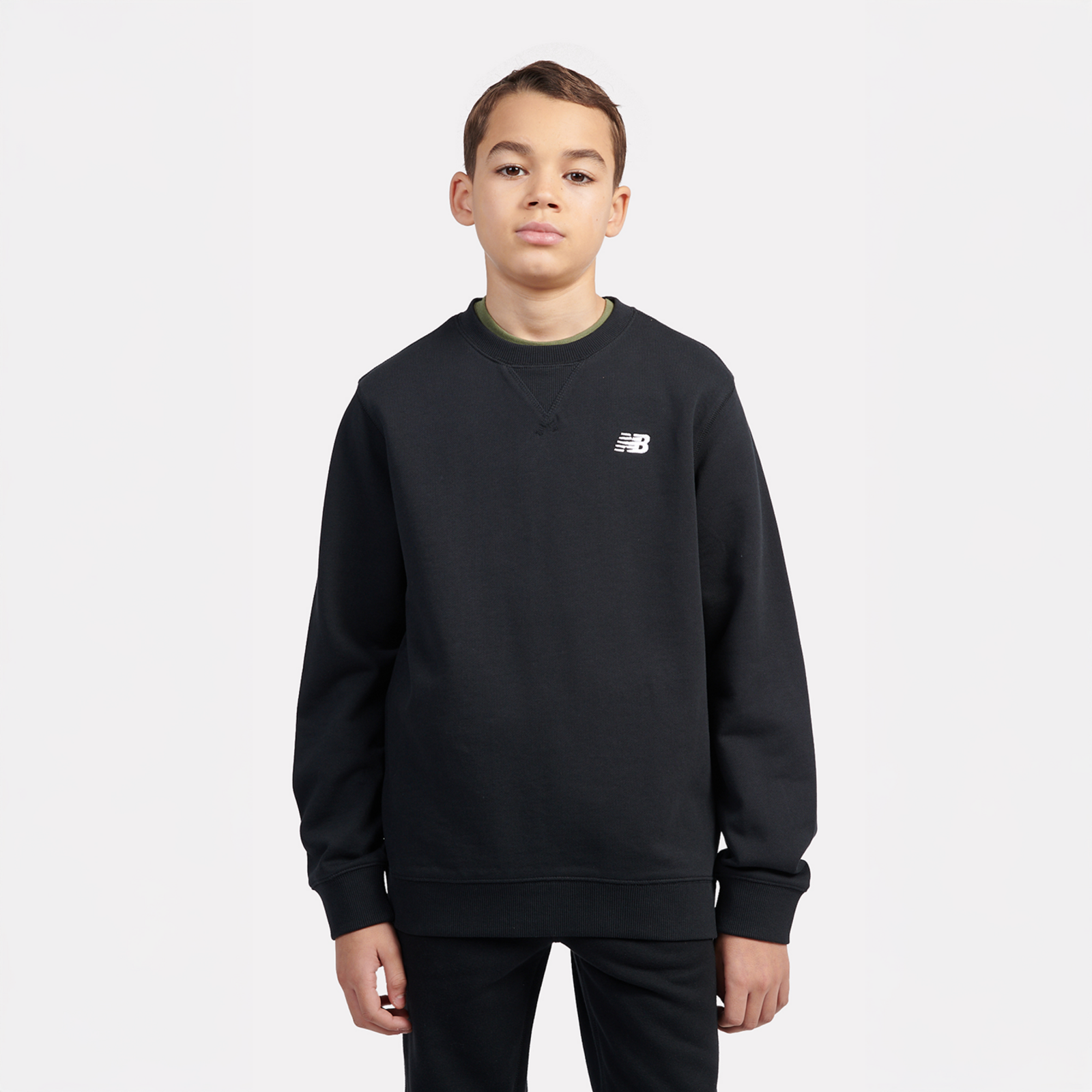 New Balance B New Balance French Terry Small Logo Crew  Jungen, nb caviar, Grösse: 8-9  Years