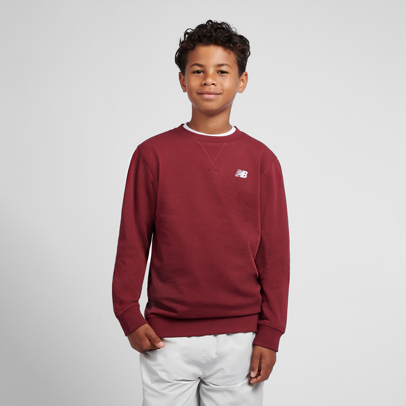 New Balance B New Balance French Terry Small Logo Crew  Jungen, monarch burgundy, Grösse: 10-11 Years