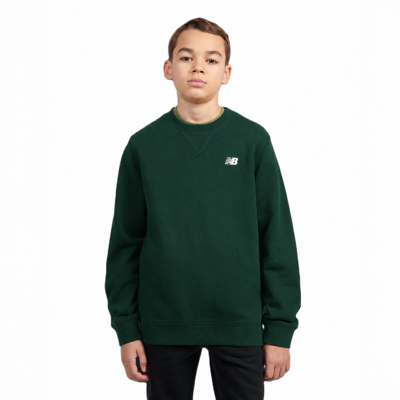 New Balance B New Balance French Terry Small Logo Crew  Jungen, grün, Grösse: 7-8 Years