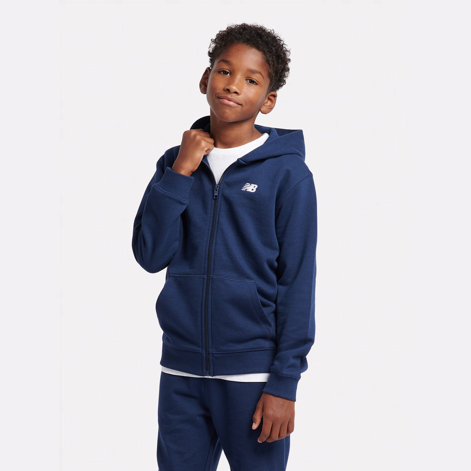 New Balance B New Balance French Terry Small Logo FZ Hoodie  Jungen, nb navy, Grösse: 15-16 Years