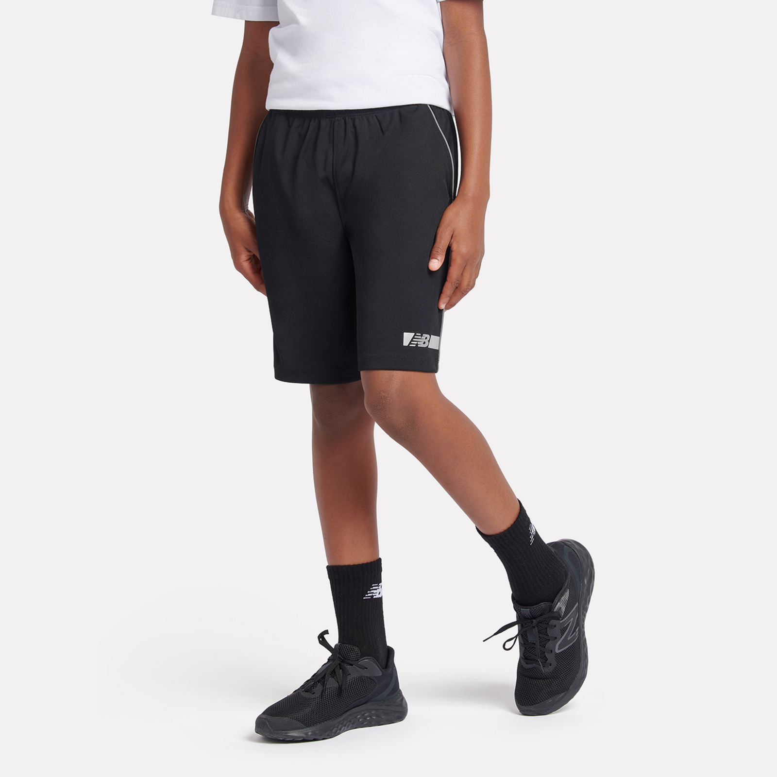 New Balance B NB Football Shorts  Jungen, nb caviar, Grösse: 8-9  Years