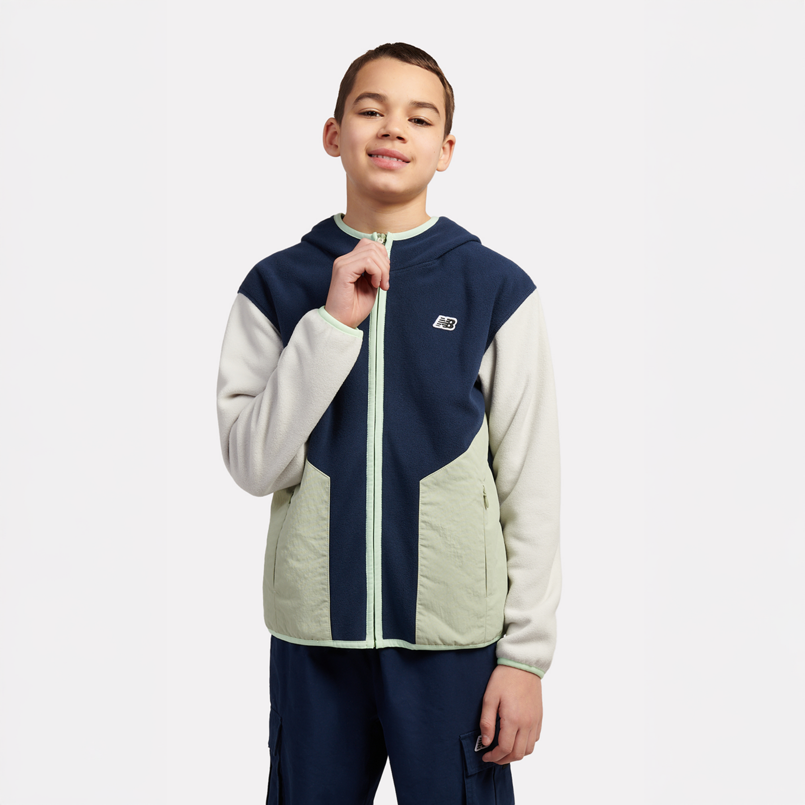 New Balance B NB PREMIUM PANELLED FLEECE JACKET  Jungen, nb navy, Grösse: 15-16 Years