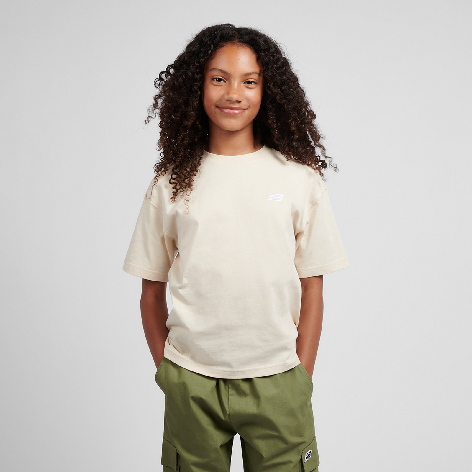 Image of New Balance G New Balance Jersey Small Logo Tee Jungen, braun, Grösse: 10-11 Years