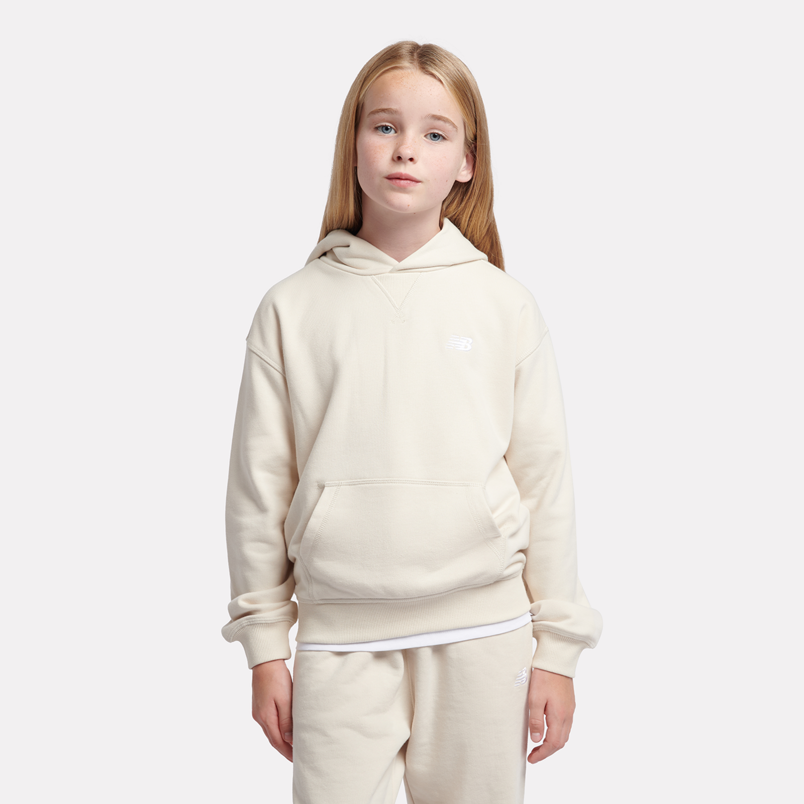 New Balance G New Balance French Terry Small Logo Hoodie  Mädchen, linen, Grösse: 15-16 Years