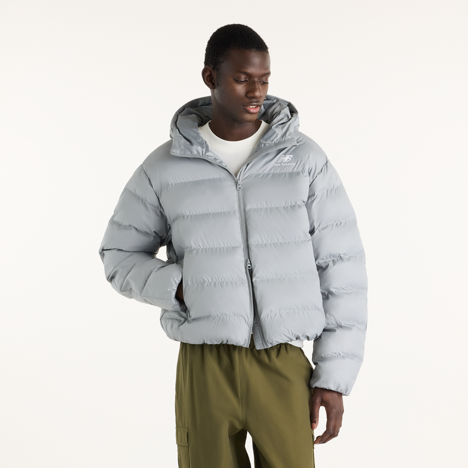 New Balance Boston Puffer Jacket  Herren, grau, Grösse: XXL