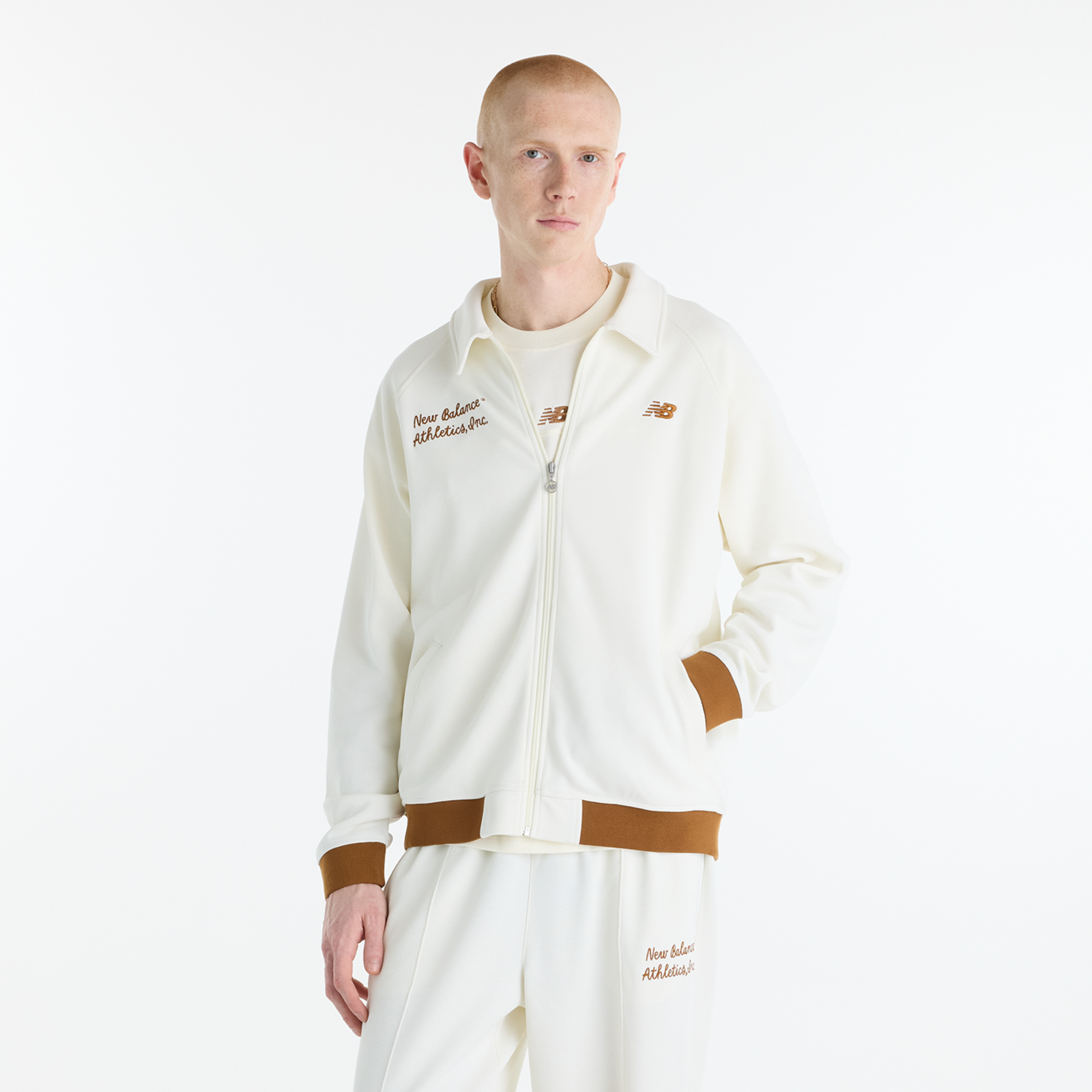 New Balance New Balance Sport Legacy Pique Jacket Herren, beige, Grösse: S  Herren, beige, Grösse: S