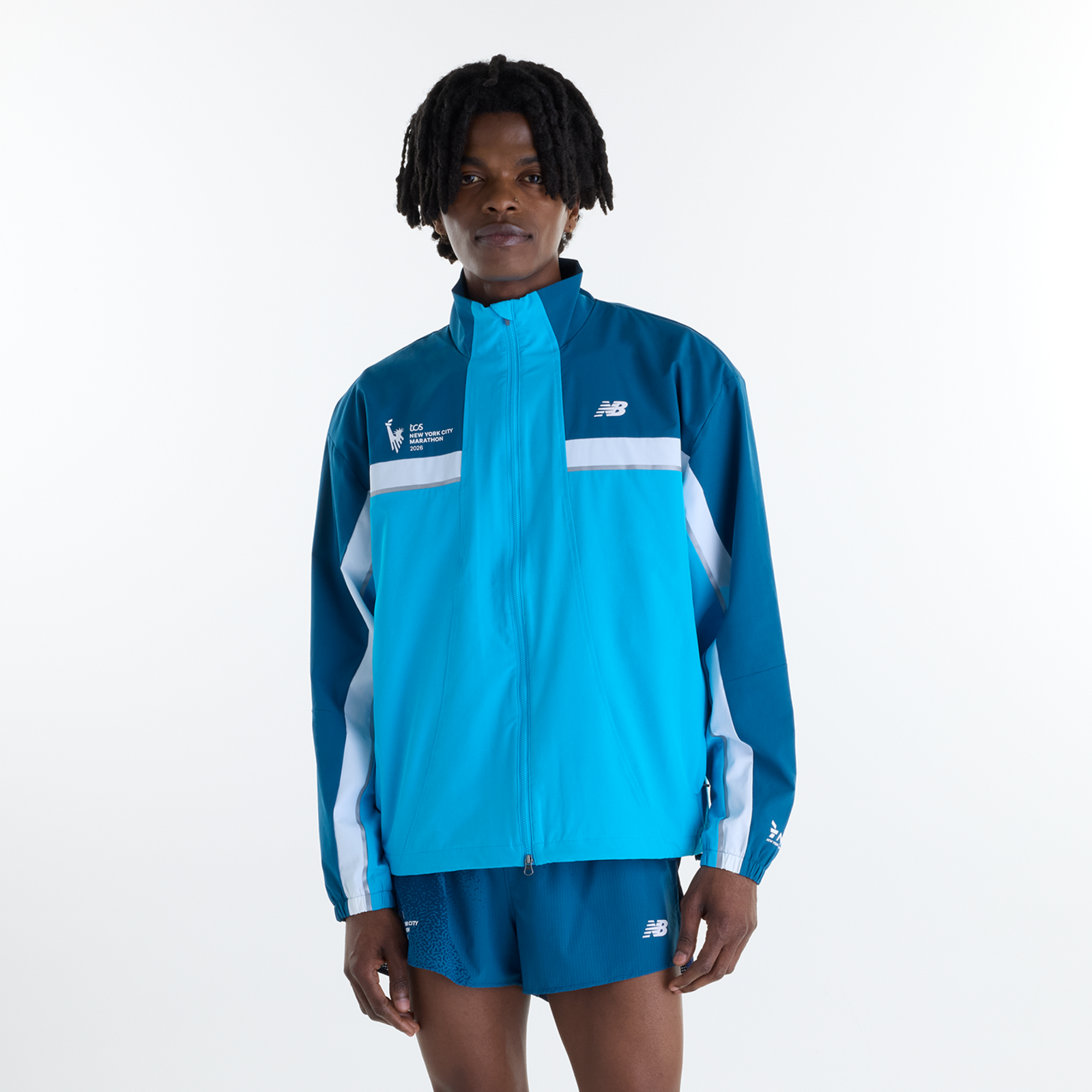 Image of New Balance New Balance NYCM Marathon Jacket , blau, Grösse: L , blau, Grösse: L