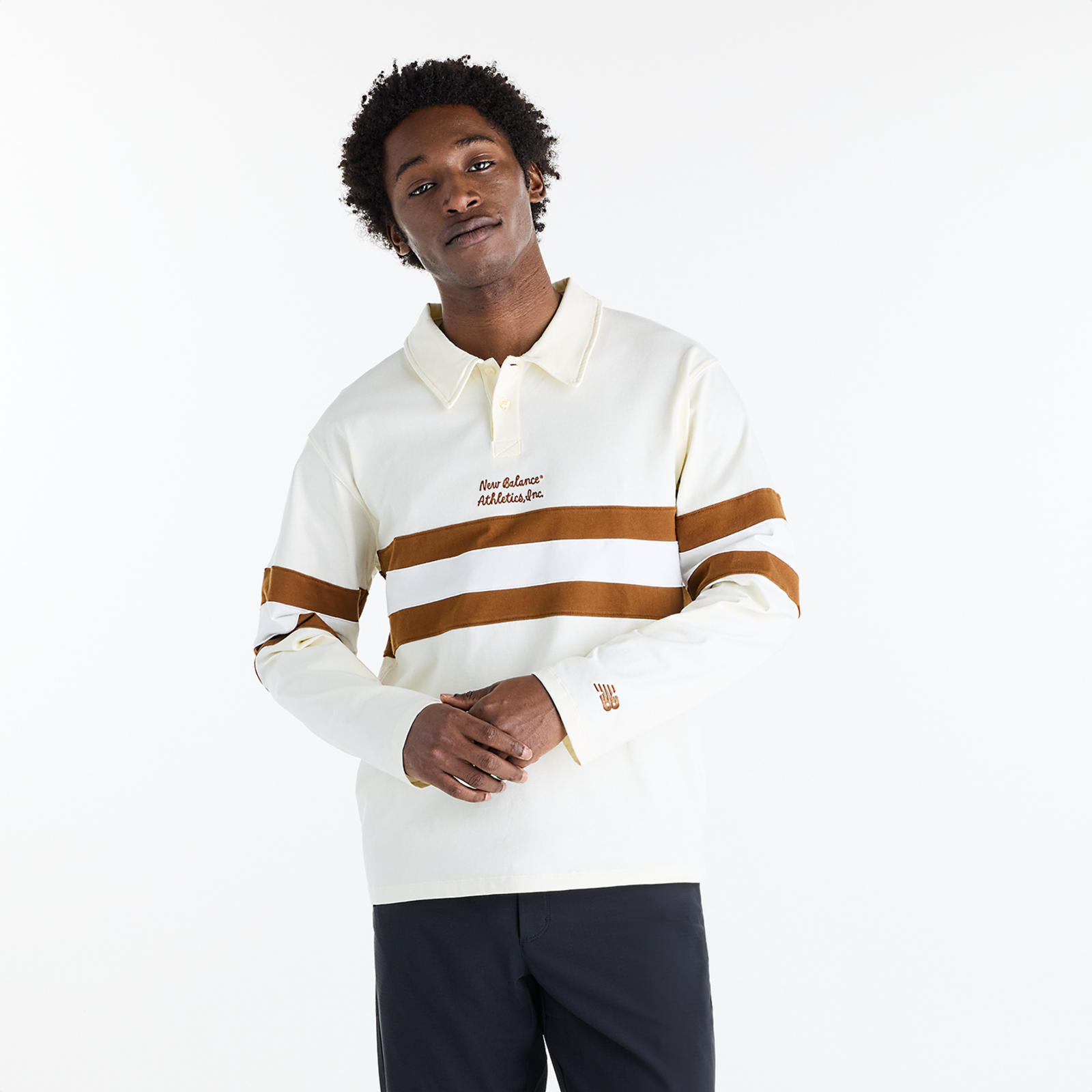 New Balance New Balance Sport Legacy Rugby Shirt Herren, beige, Grösse: S  Herren, beige, Grösse: S