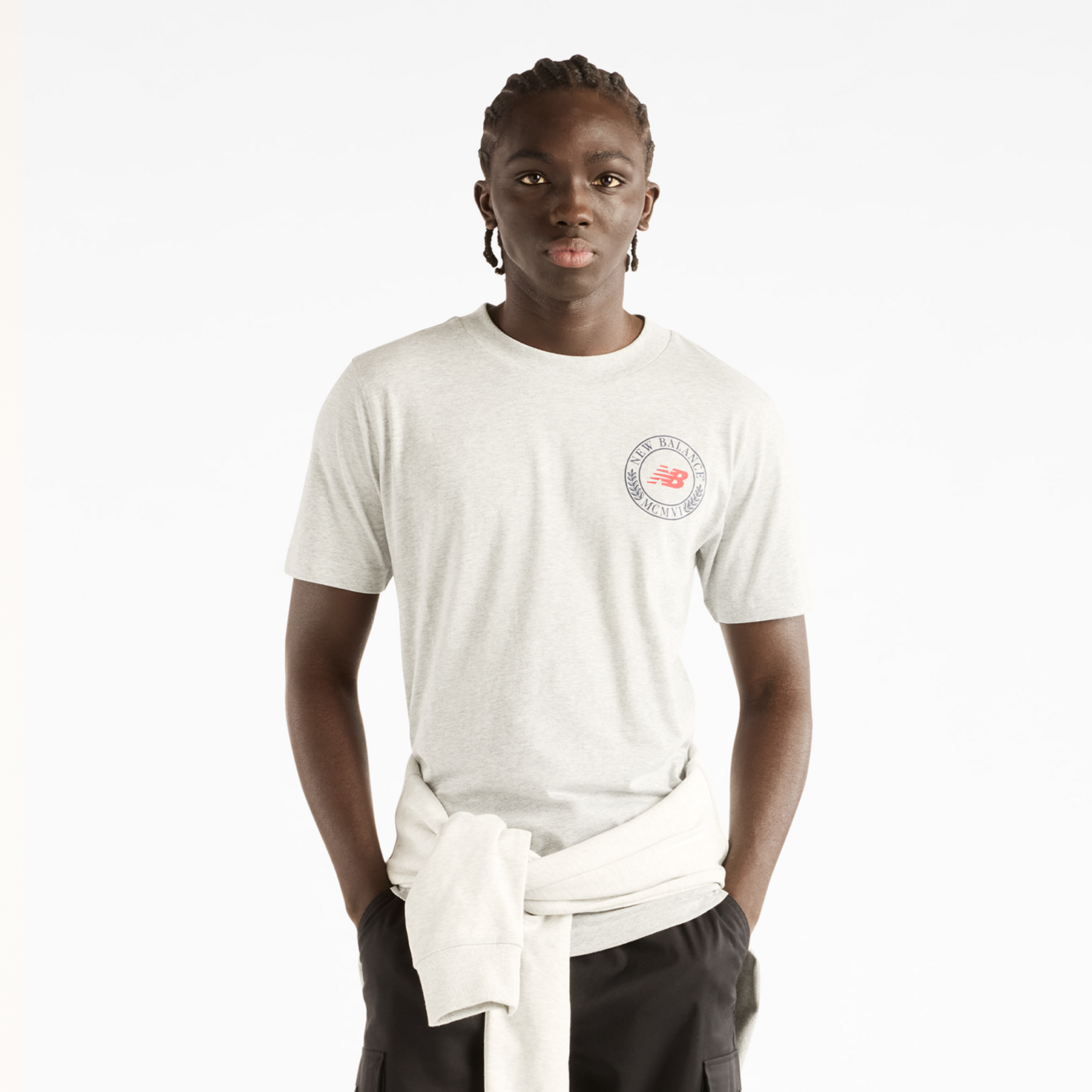 New Balance New Balance Academic Circle Relaxed T-Shirt Herren, grau, Grösse: XL  Herren, grau, Grösse: XL