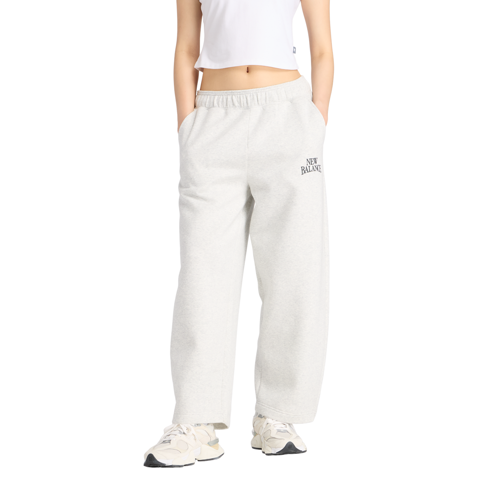 New Balance W Linear Heritage Fleece Barrel Pant  Damen, ash heather, Grösse: XL
