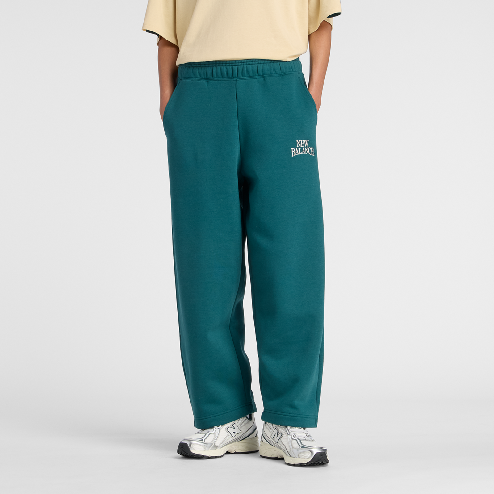 New Balance W Linear Heritage Fleece Barrel Pant  Damen, medusa green, Grösse: XL