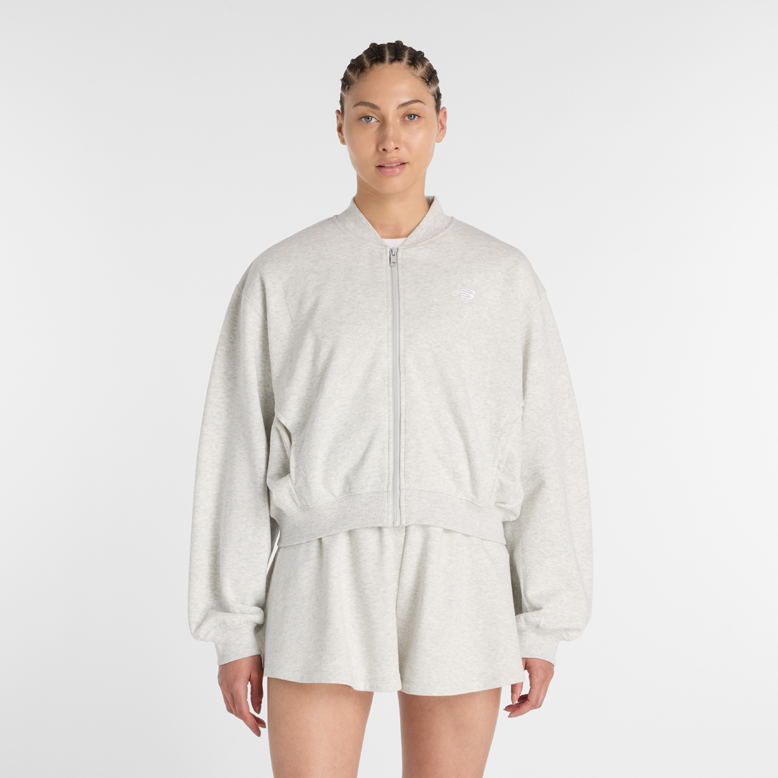 New Balance W French Terry Bomber  Damen, ash heather, Grösse: XL