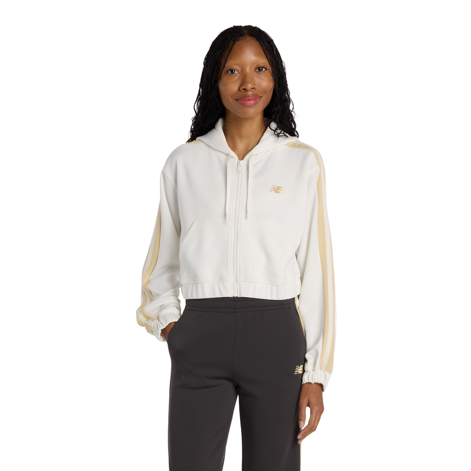 New Balance W Interlock Full Zip  Damen, sea salt, Grösse: S