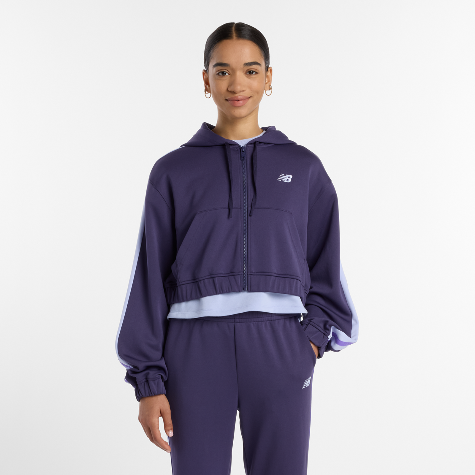 New Balance W Interlock Full Zip  Damen, boysenberry, Grösse: L