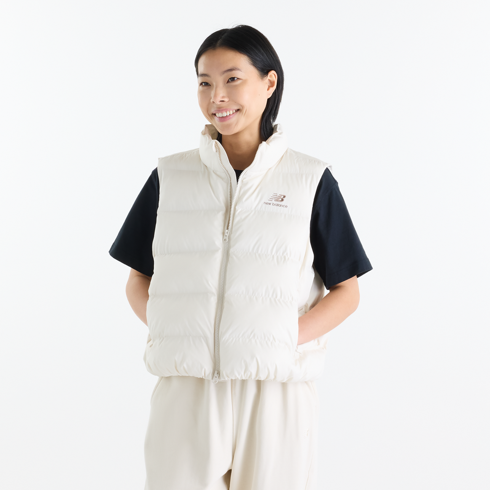 New Balance New Balance W Boston Puffer Vest Damen, beige, Grösse: S  Damen, beige, Grösse: S