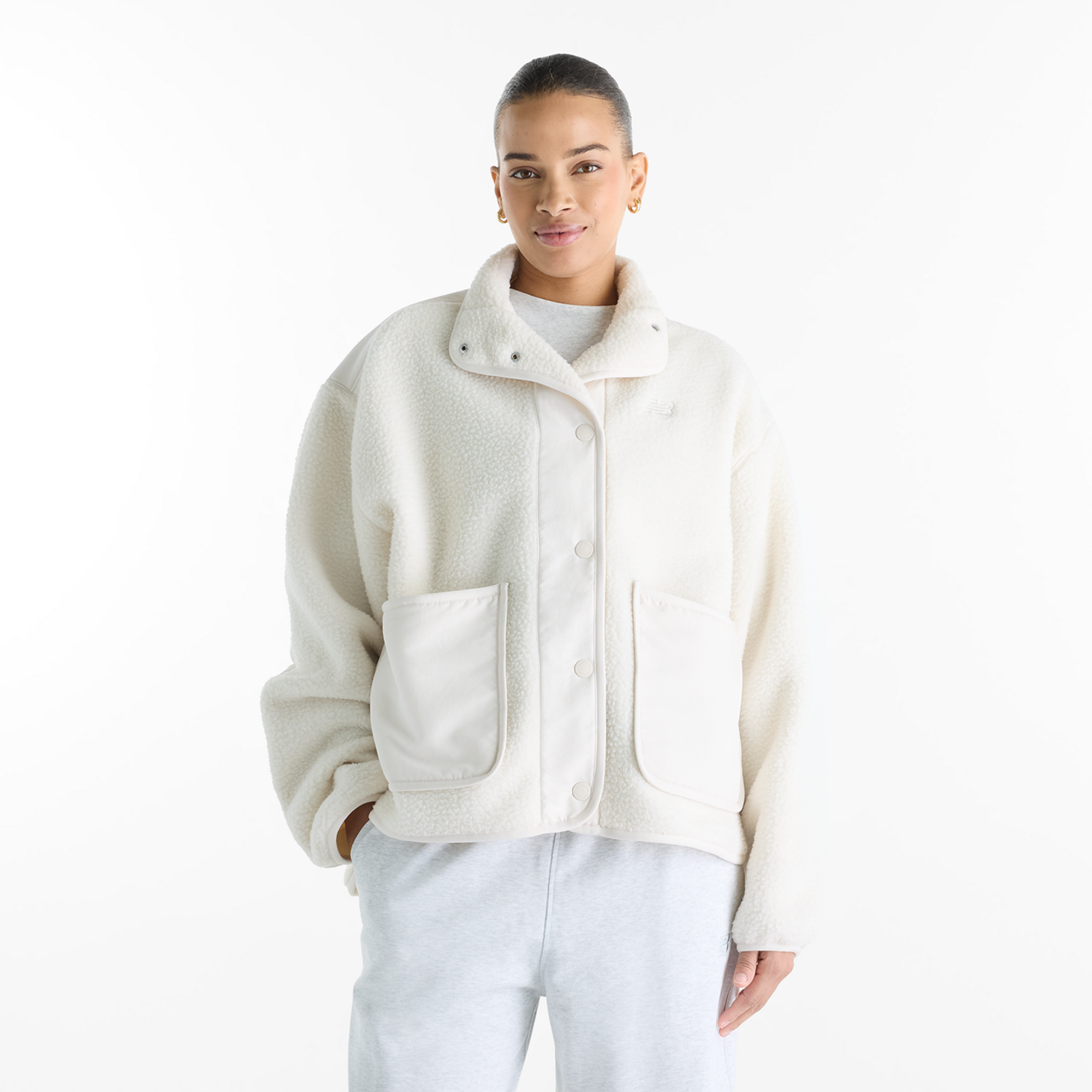 New Balance New Balance W High Pile Fleece Jacket Damen, beige, Grösse: XL  Damen, beige, Grösse: XL