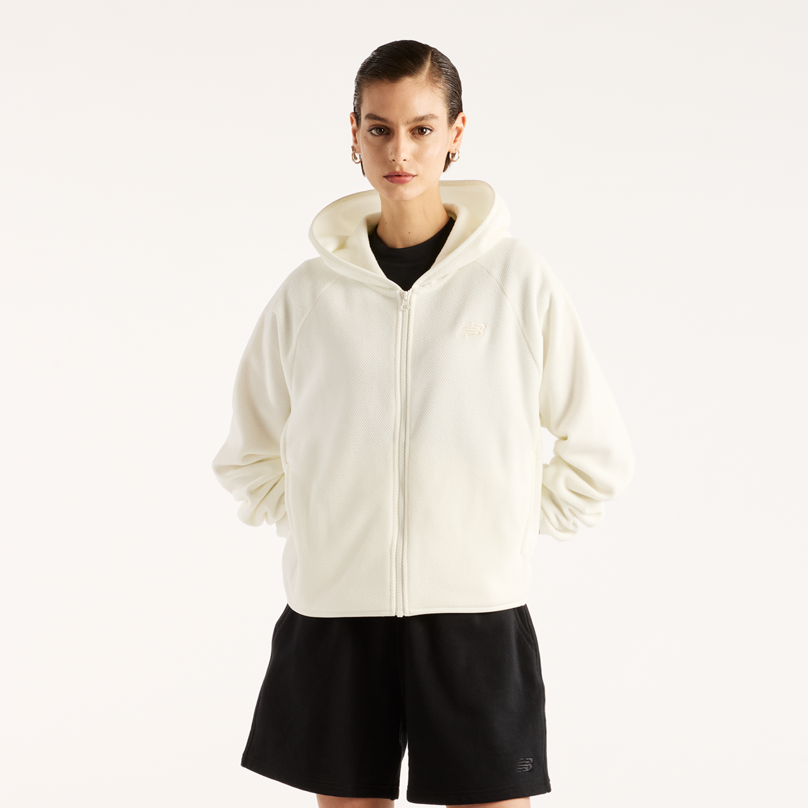 New Balance New Balance W Textured Fleece Full Zip Damen, weiss, Grösse: XL  Damen, weiss, Grösse: XL