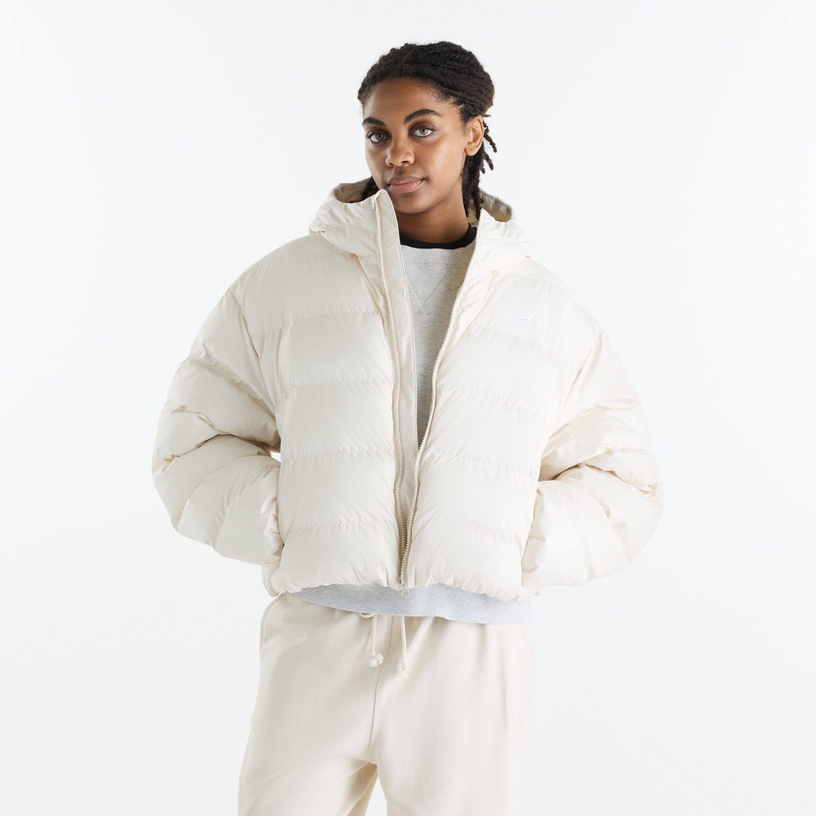 New Balance New Balance W Boston Puffer Jacket Damen, beige, Grösse: M  Damen, beige, Grösse: M