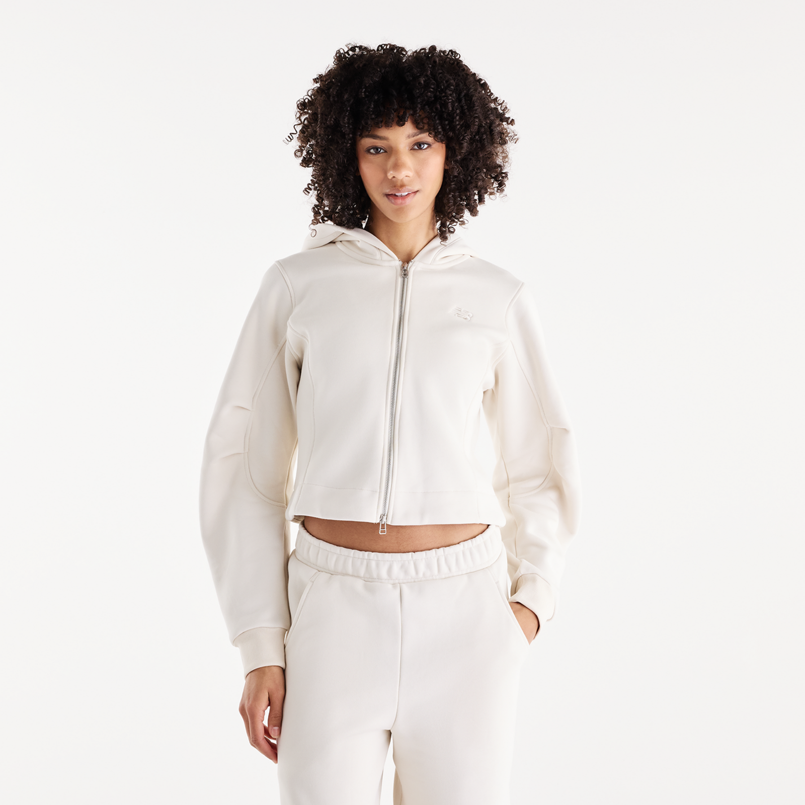 Image of New Balance New Balance W Athletics Crafted Fleece Full Zip Damen, beige, Grösse: XS Damen, beige, Grösse: XS