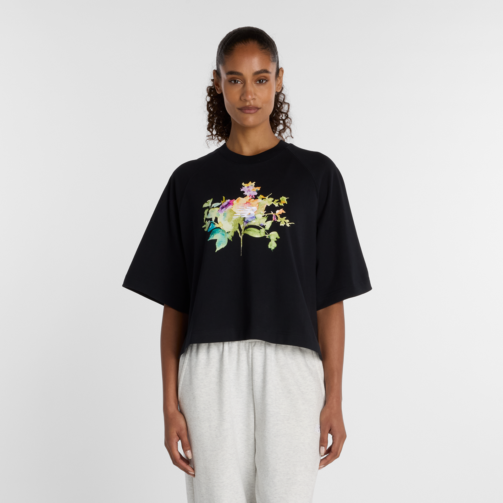 New Balance W Watercolor Multi Boxy T-Shirt  Damen, schwarz, Grösse: XL