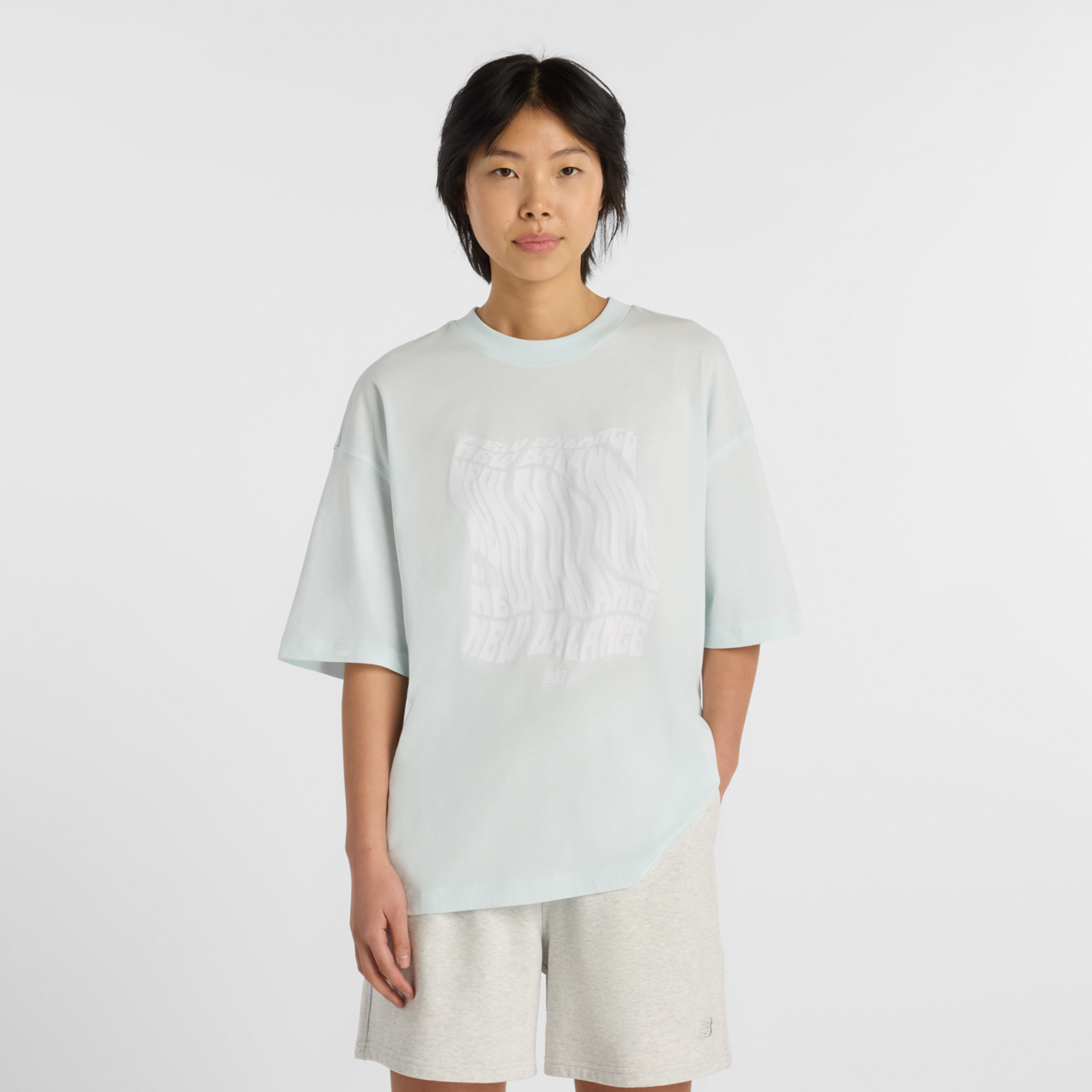 New Balance W Wavey Relaxed T-Shirt  Damen, glint blue, Grösse: XL