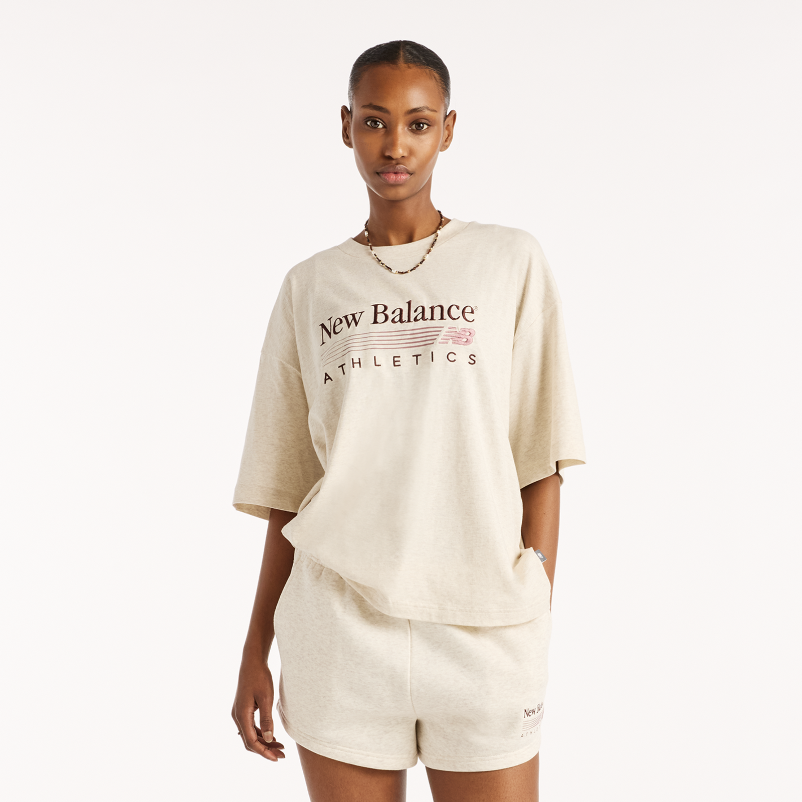 New Balance W Trackside Oversized T-Shirt  Damen, weiss, Grösse: S