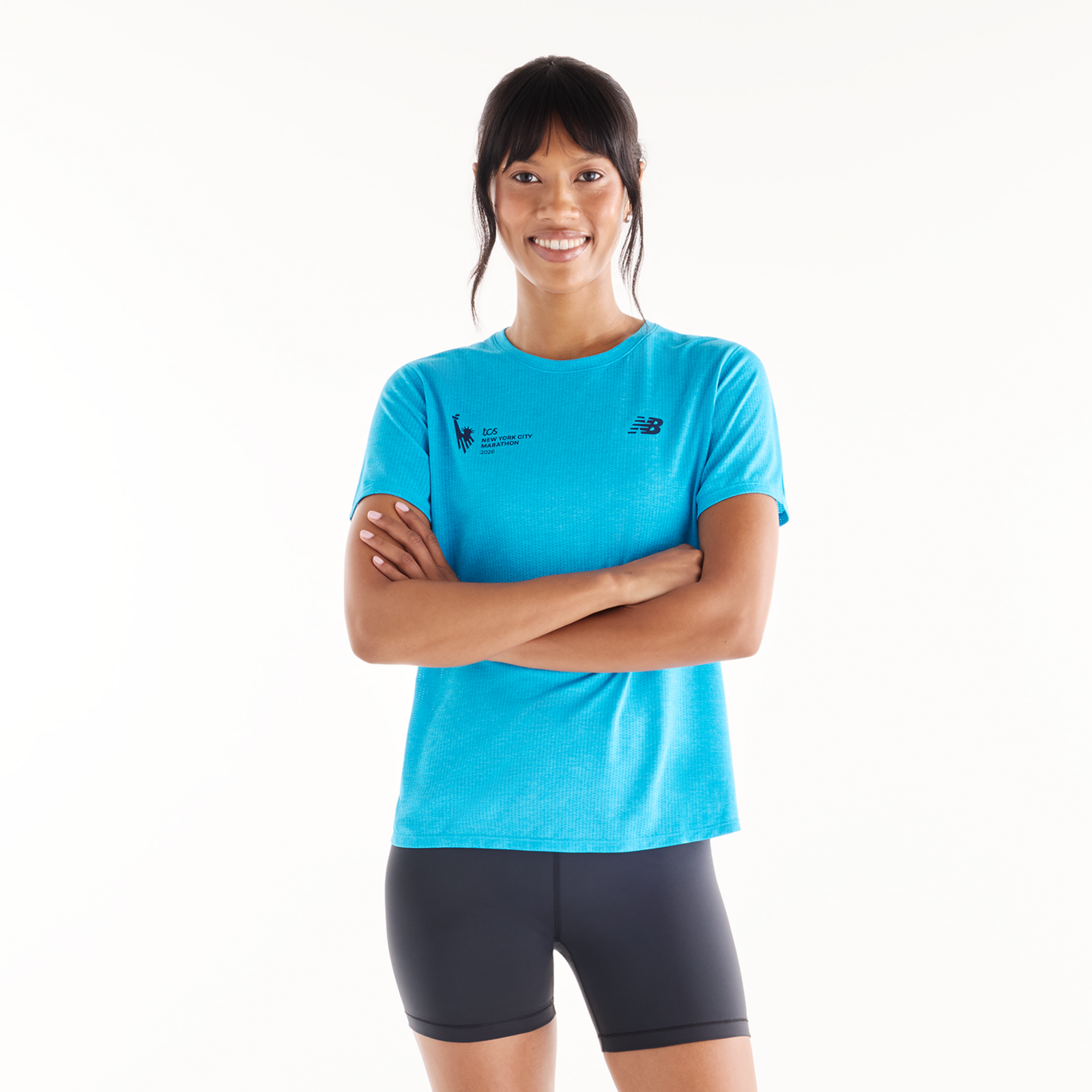 Image of New Balance New Balance W NYC Marathon Athletics T-Shirt Damen, blau, Grösse: L Damen, blau, Grösse: L