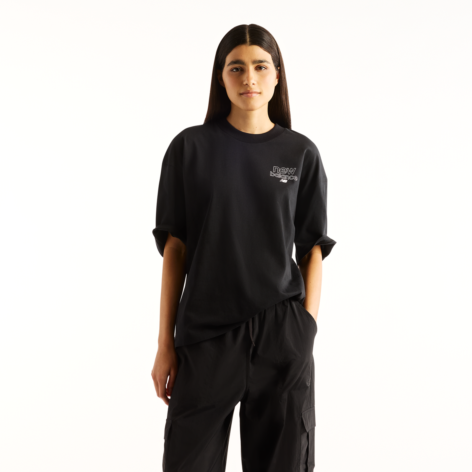 New Balance W Sport Oversized Graphic T-Shirt  Damen, schwarz, Grösse: L