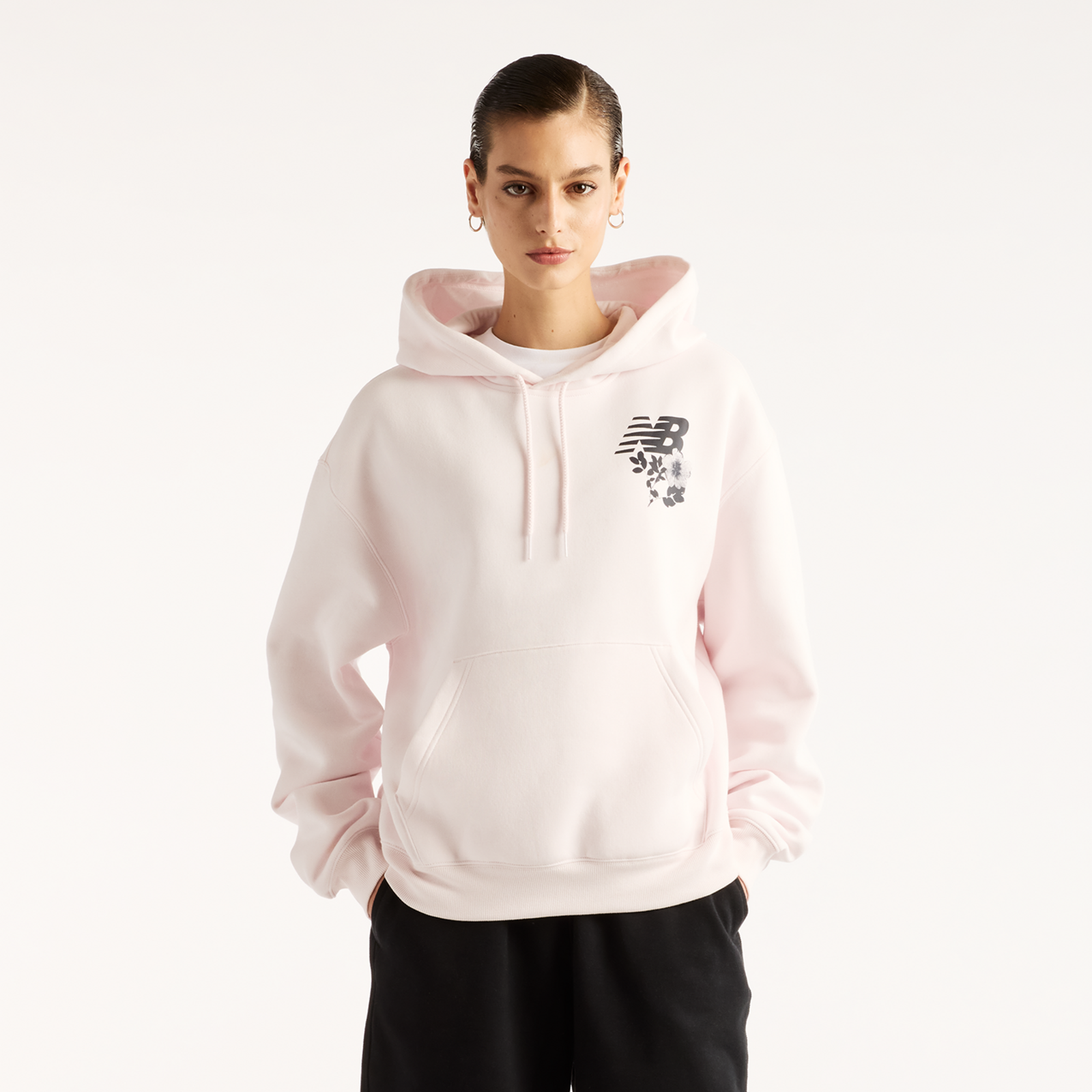 New Balance New Balance W Pressed Flowers Hoodie Damen, pink, Grösse: XL  Damen, pink, Grösse: XL