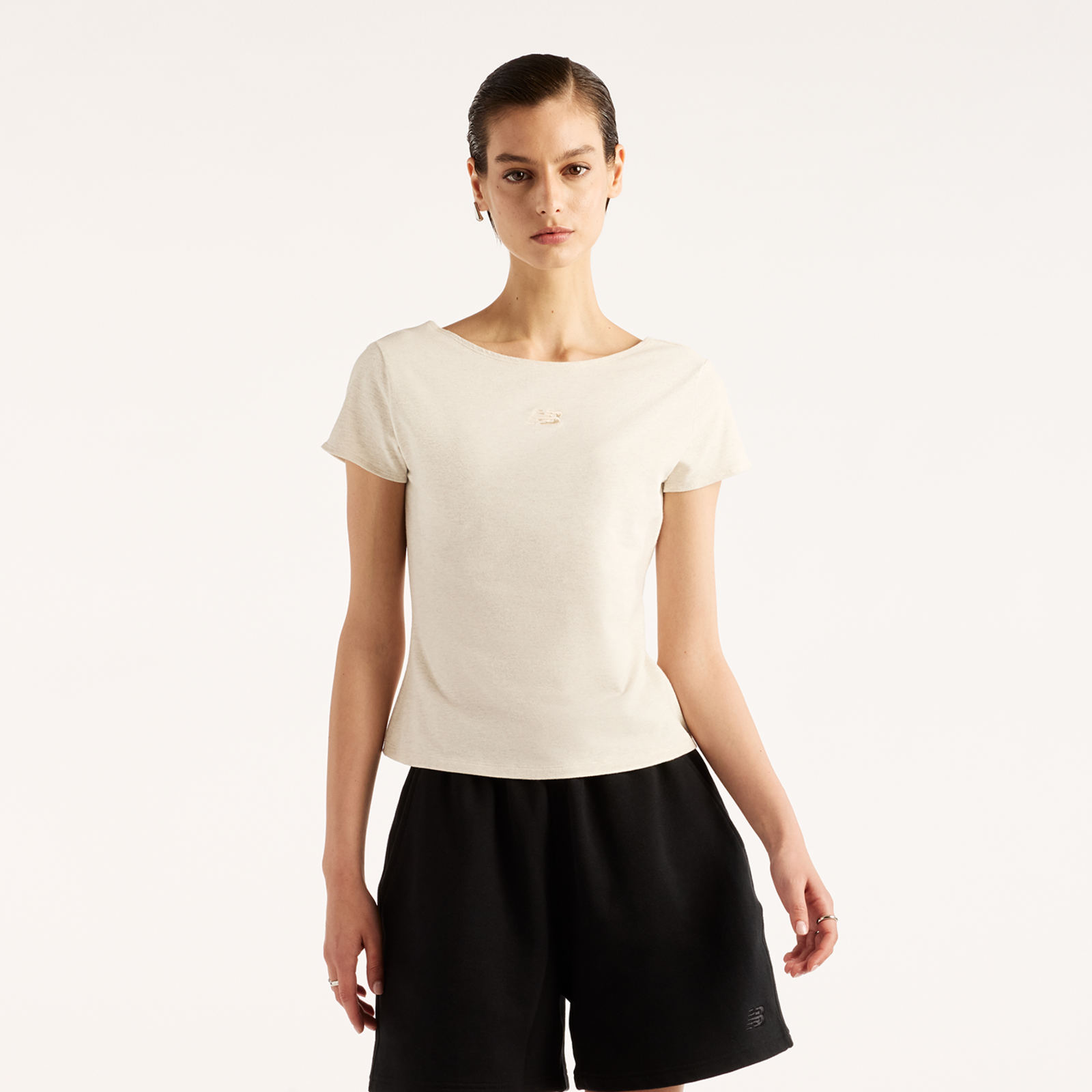 New Balance W Open-Back Fitted T-Shirt  Damen, weiss, Grösse: L